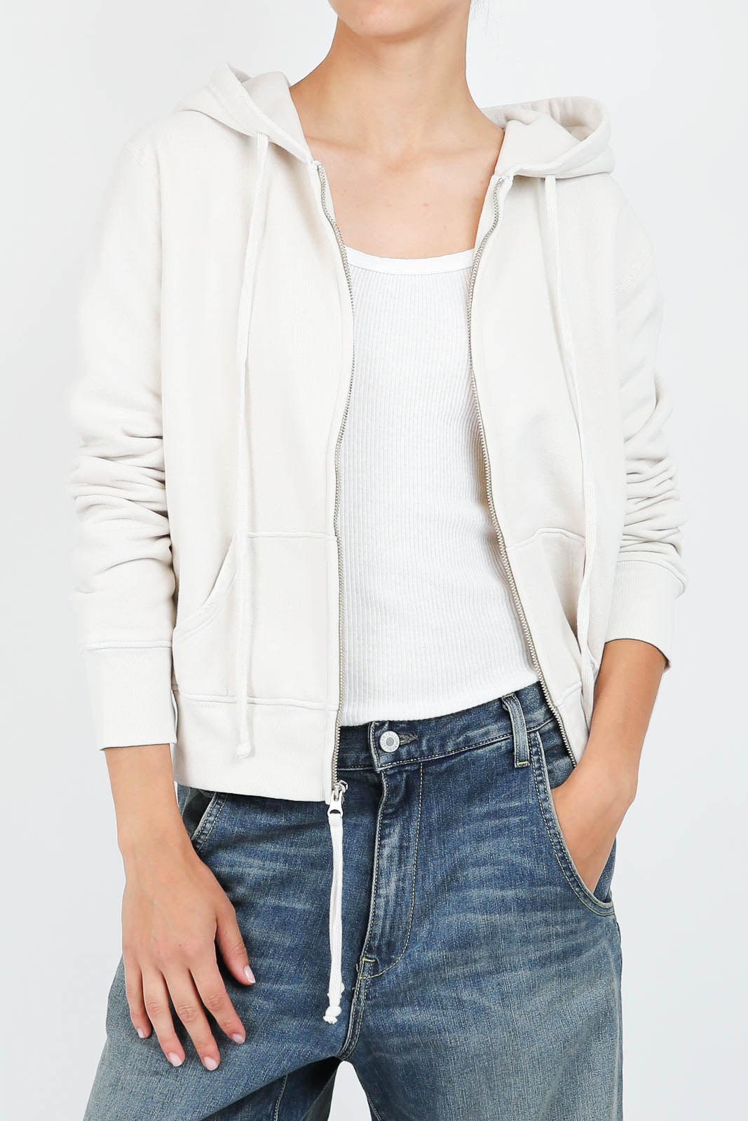 Cardigan Zip Up Callie in Chalk