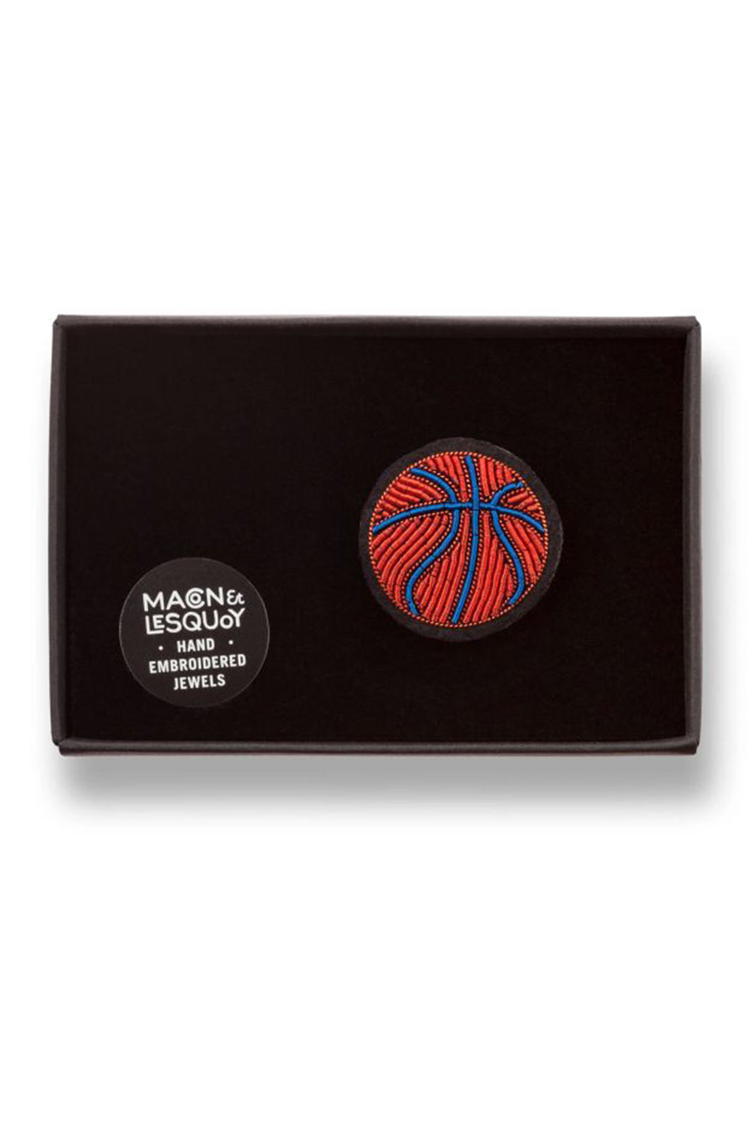 Basket ball brooch in red