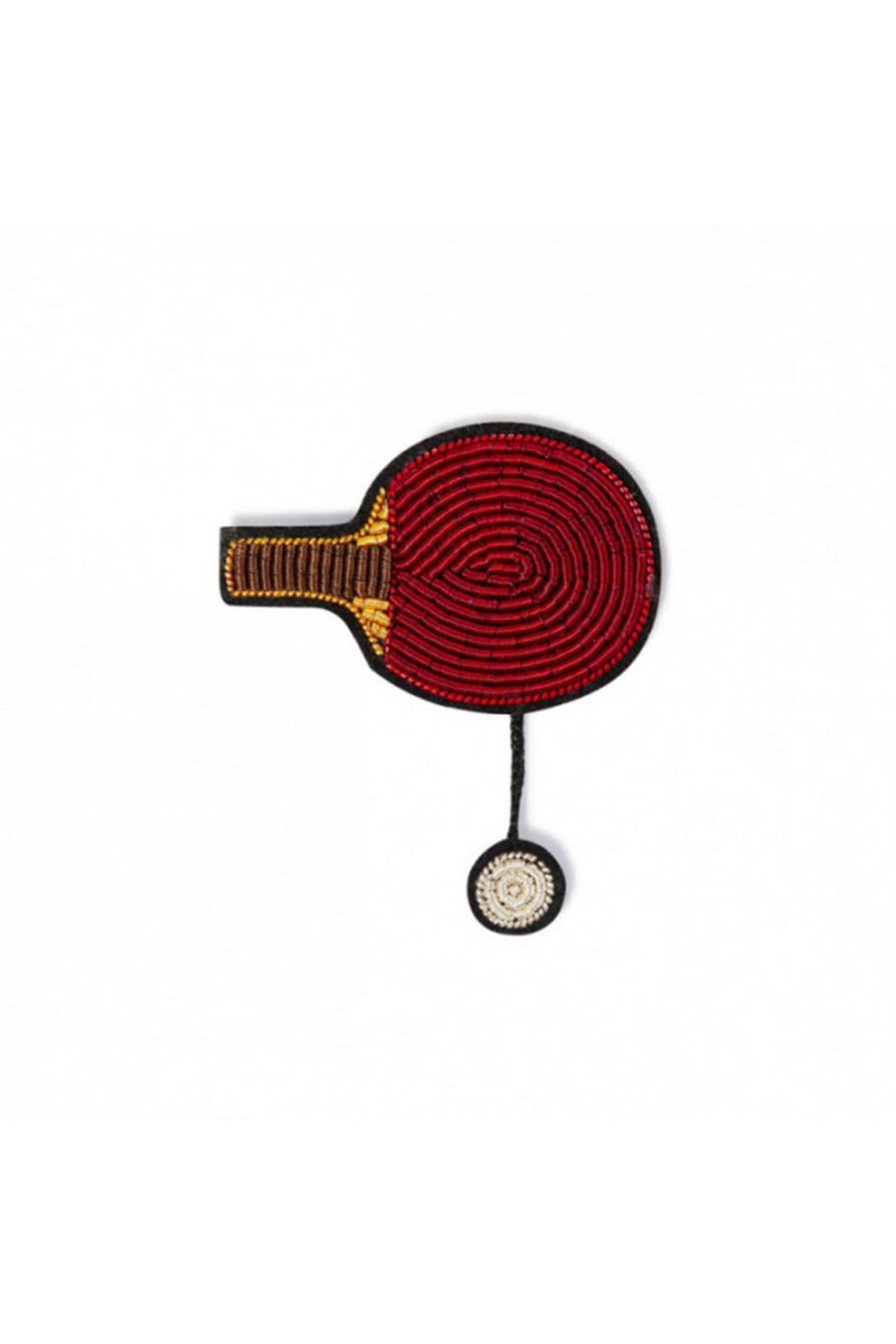 Ping pong brooch in red