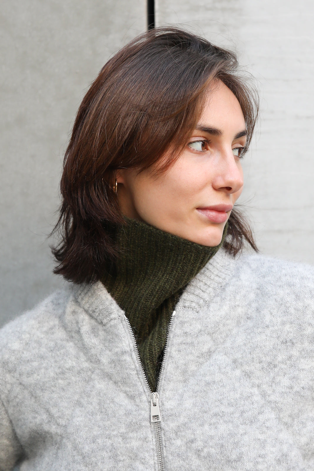 Scarf collar in khaki