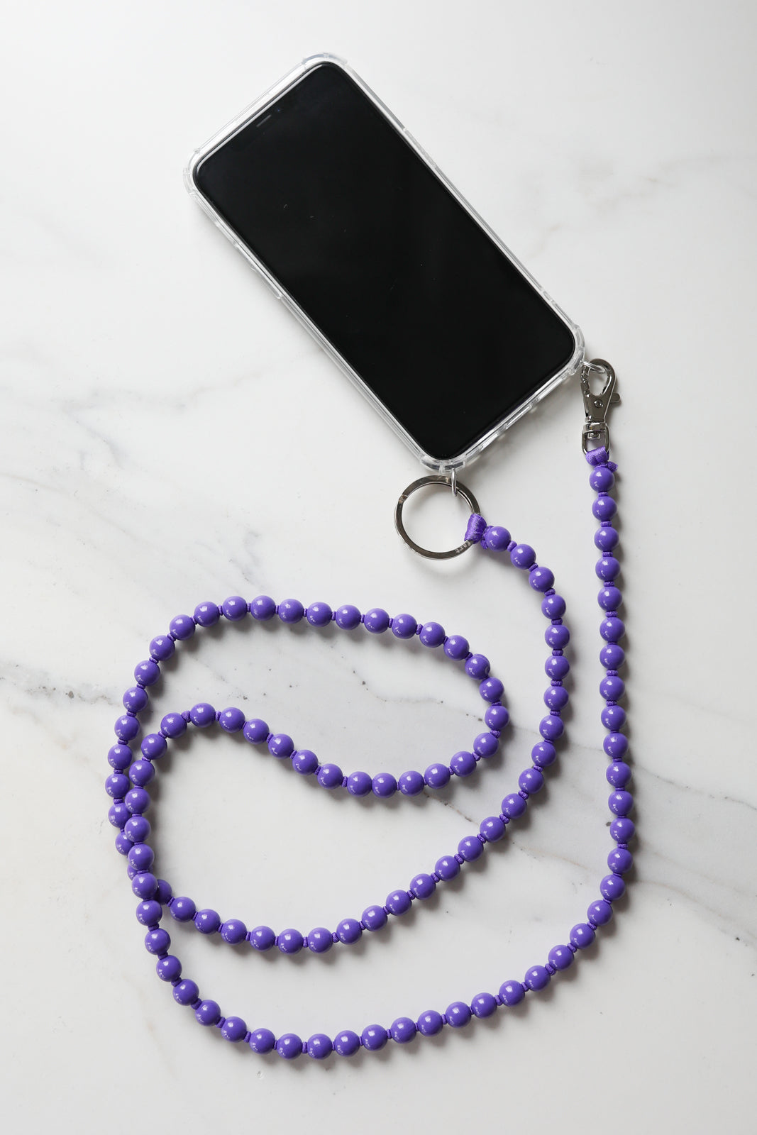 Cell phone chain in purple