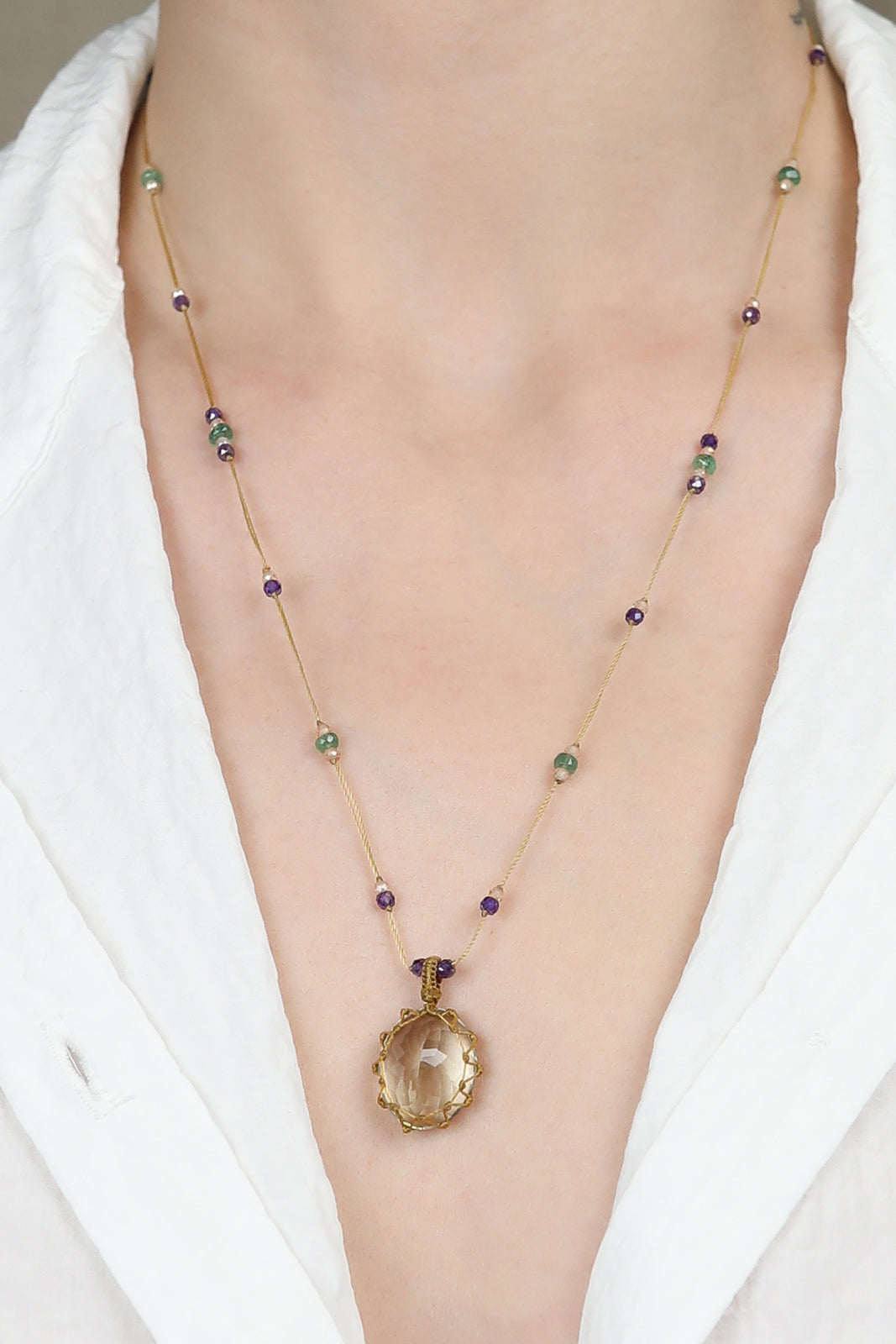 Tibet necklace in amethyst green