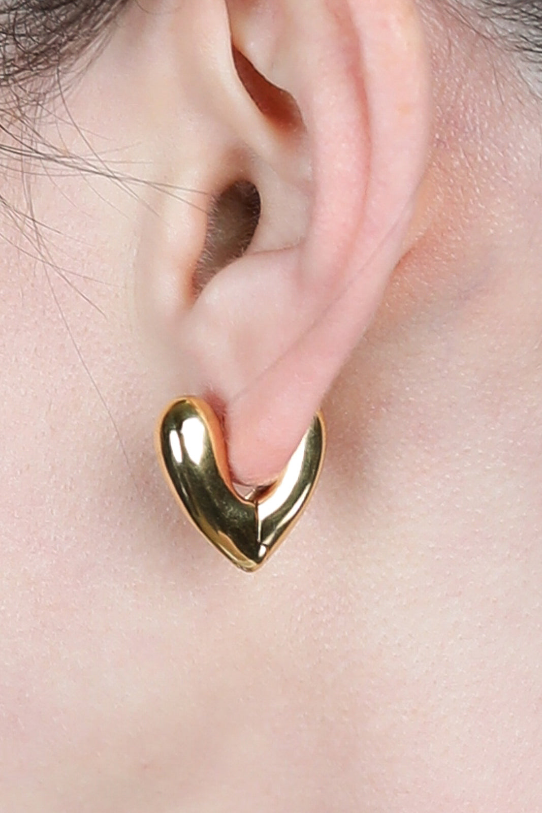 Heart Hoops Earrings in Gold