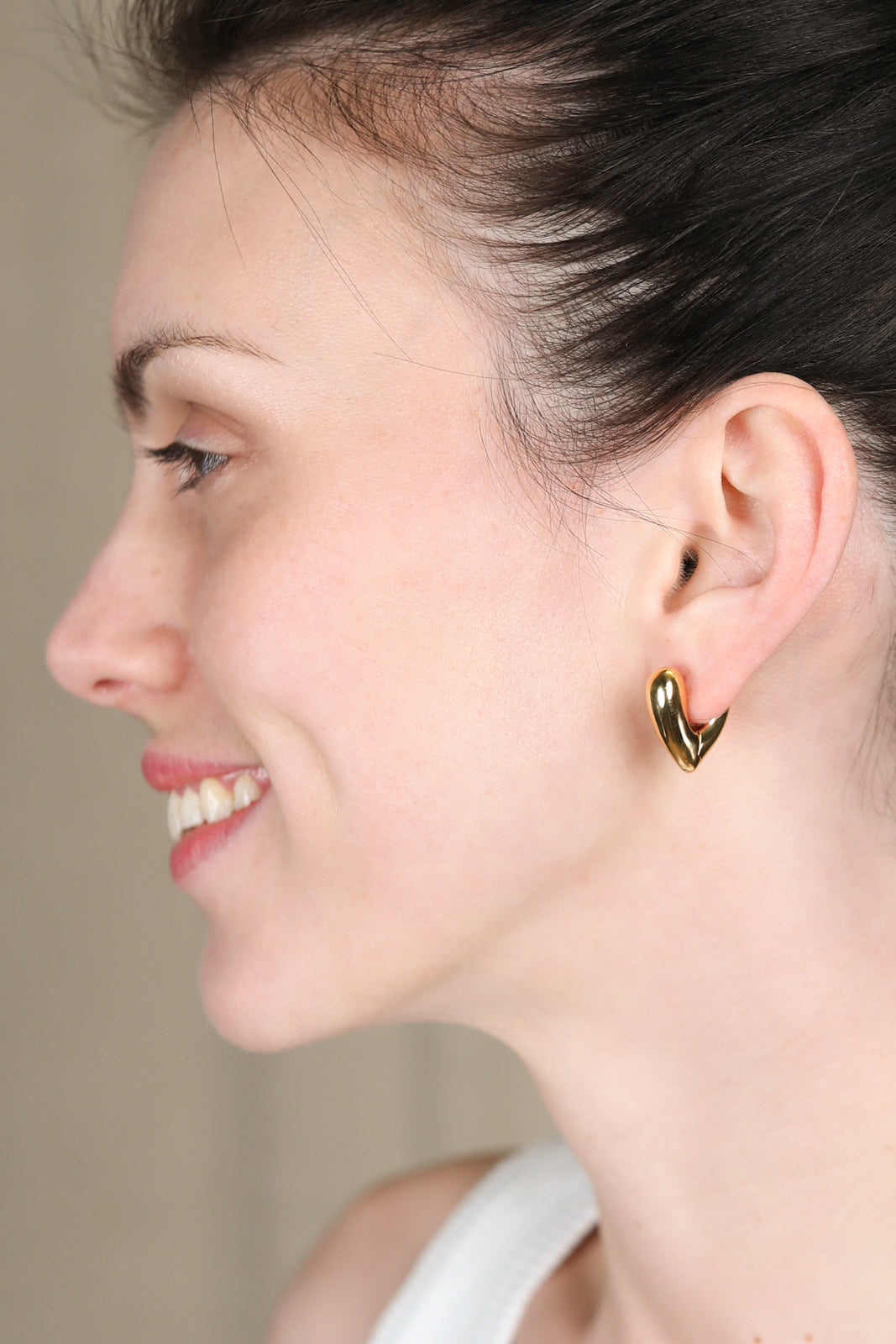 Heart Hoops Earrings in Gold