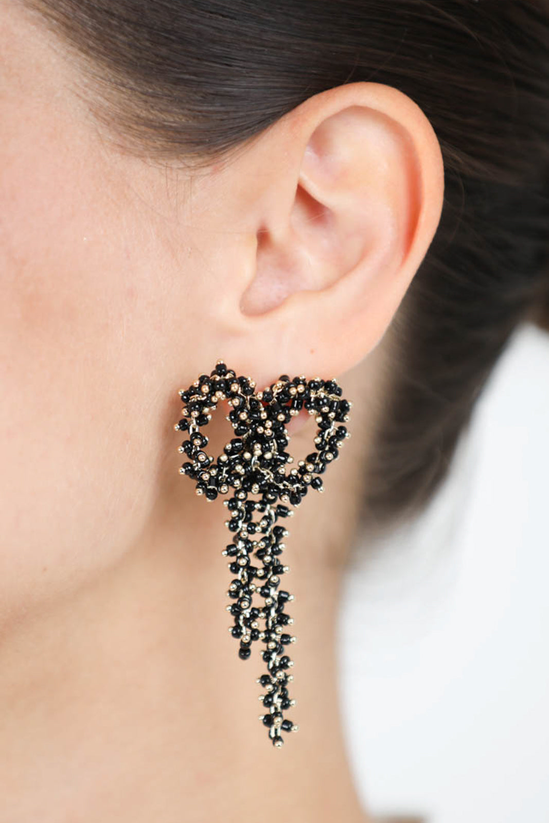 Boucles d'oreilles Small Bow en noir