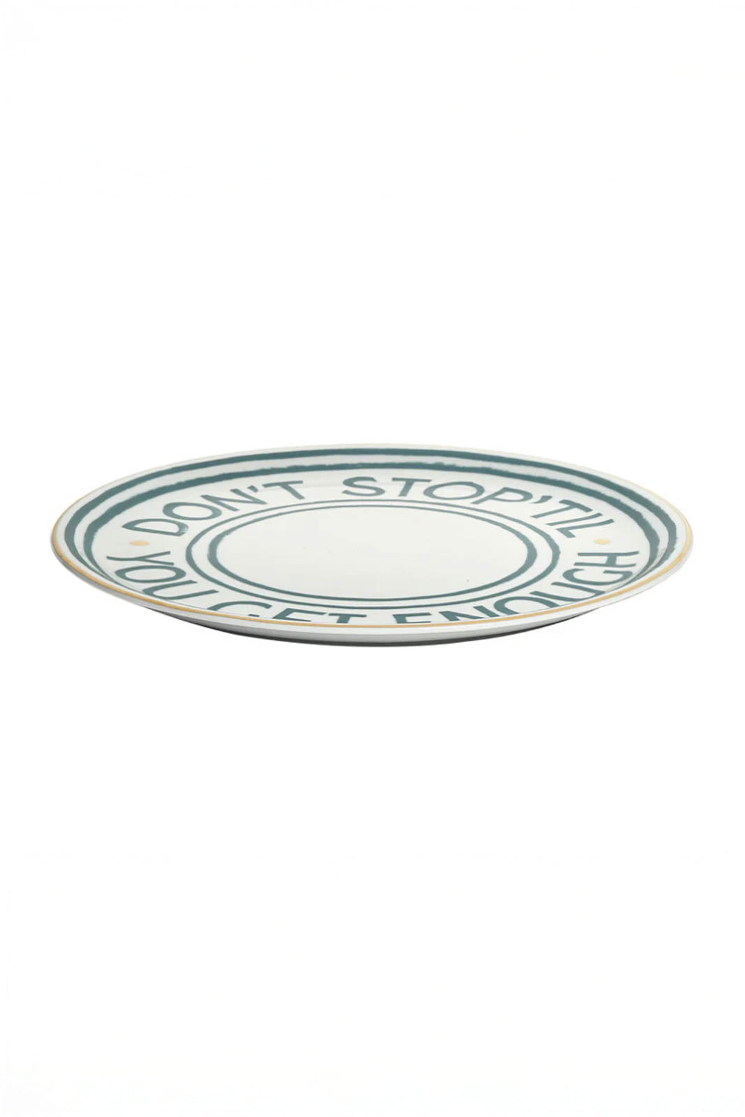 Assiette Don't Stop Till in Blanc/Vert