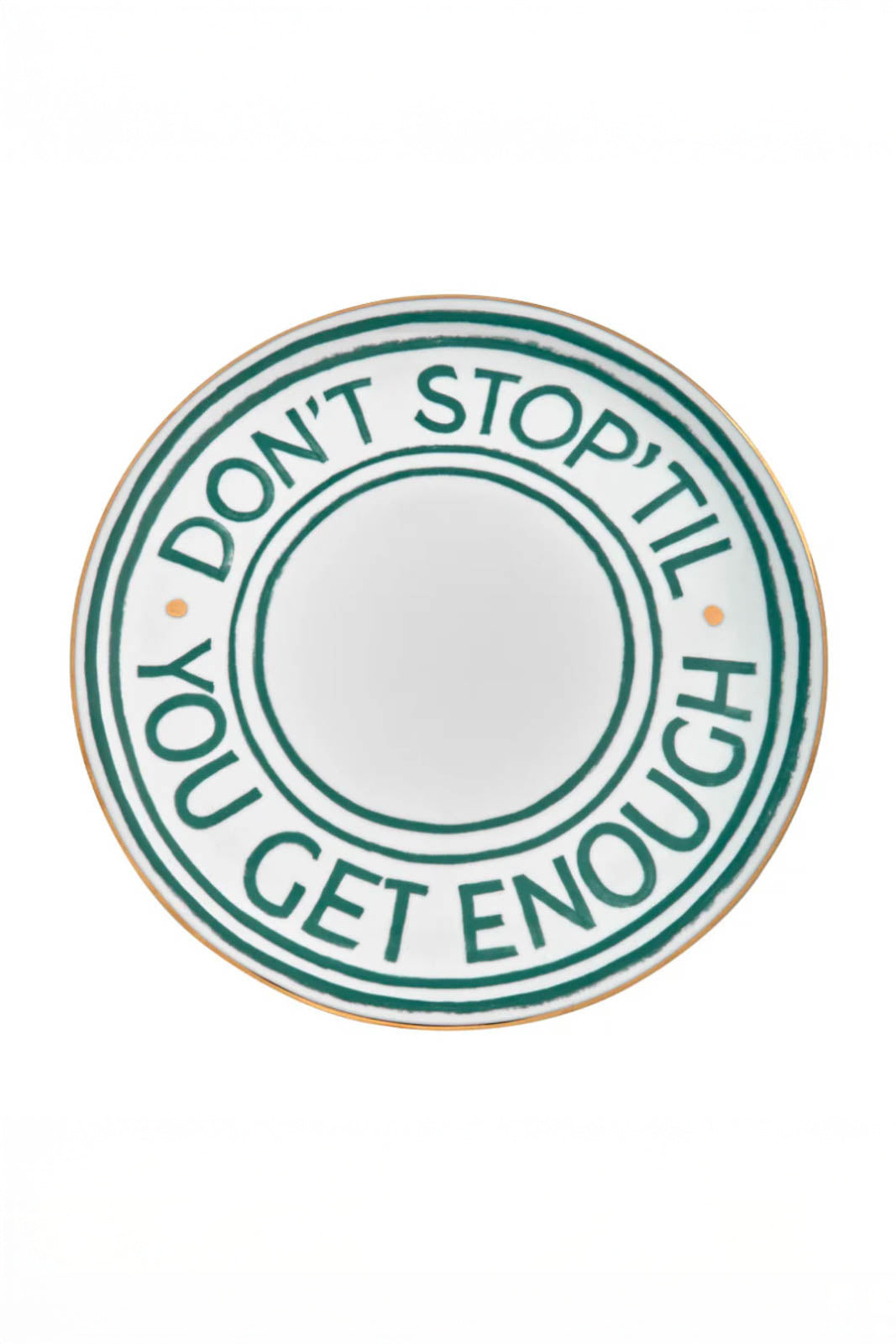 Assiette Don't Stop Till in Blanc/Vert
