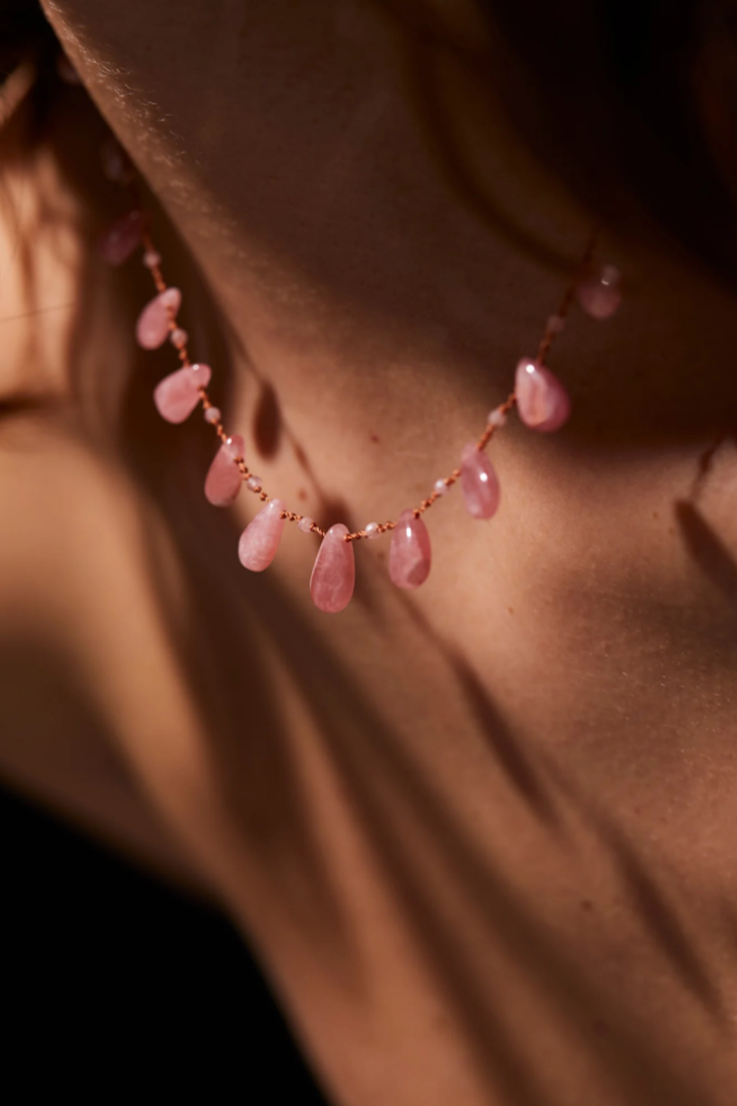 Collier Cheremoya en Rhodocrosite