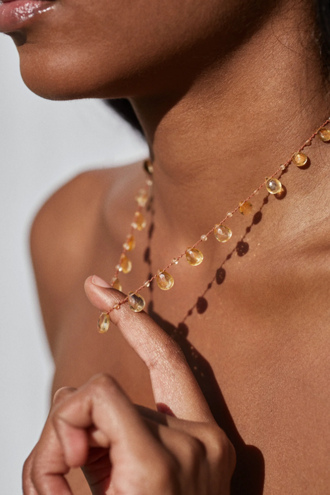 Collier Mill avec pierres en Citrine Naturelle