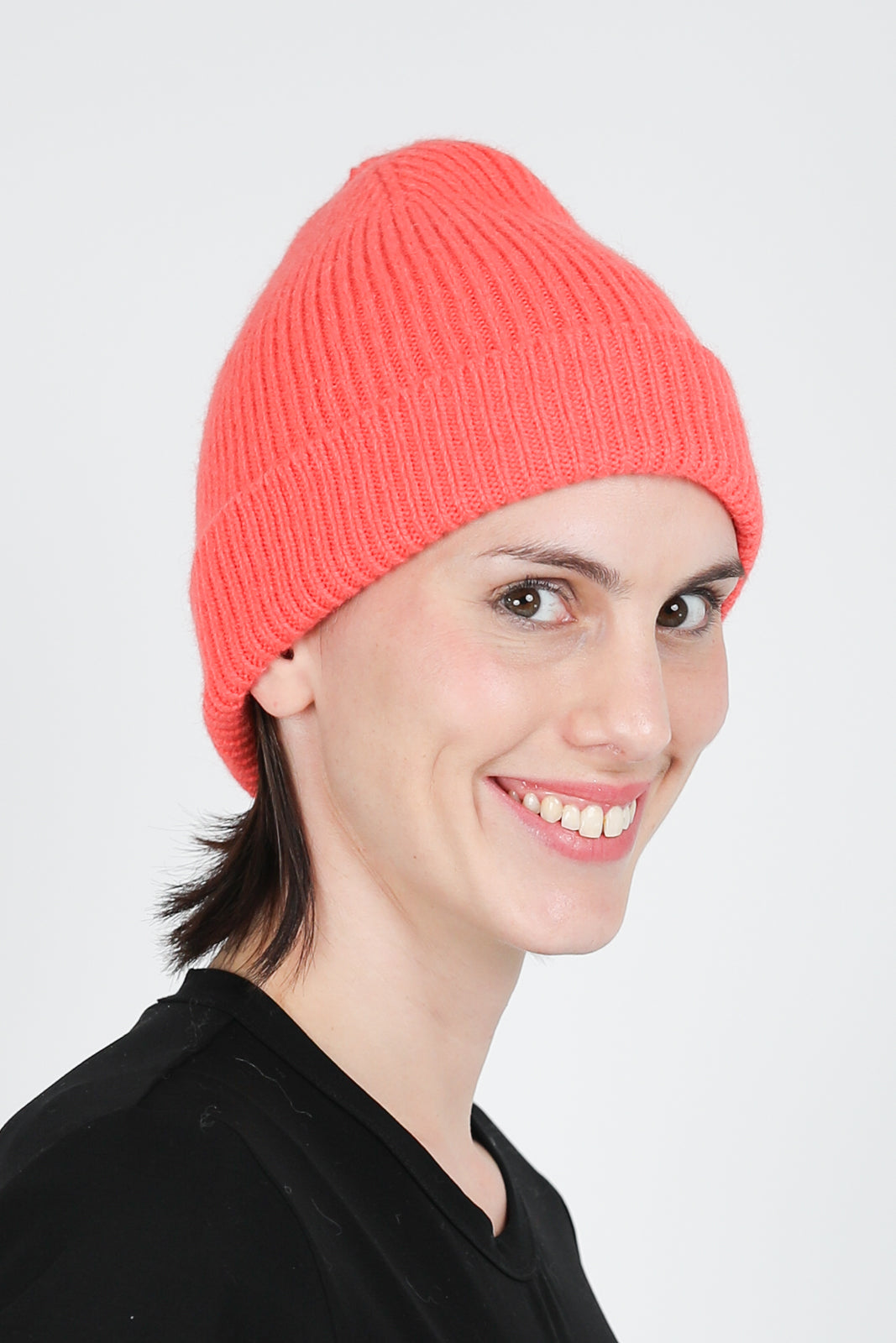 Bonnet tricoté Beanie en Salmon