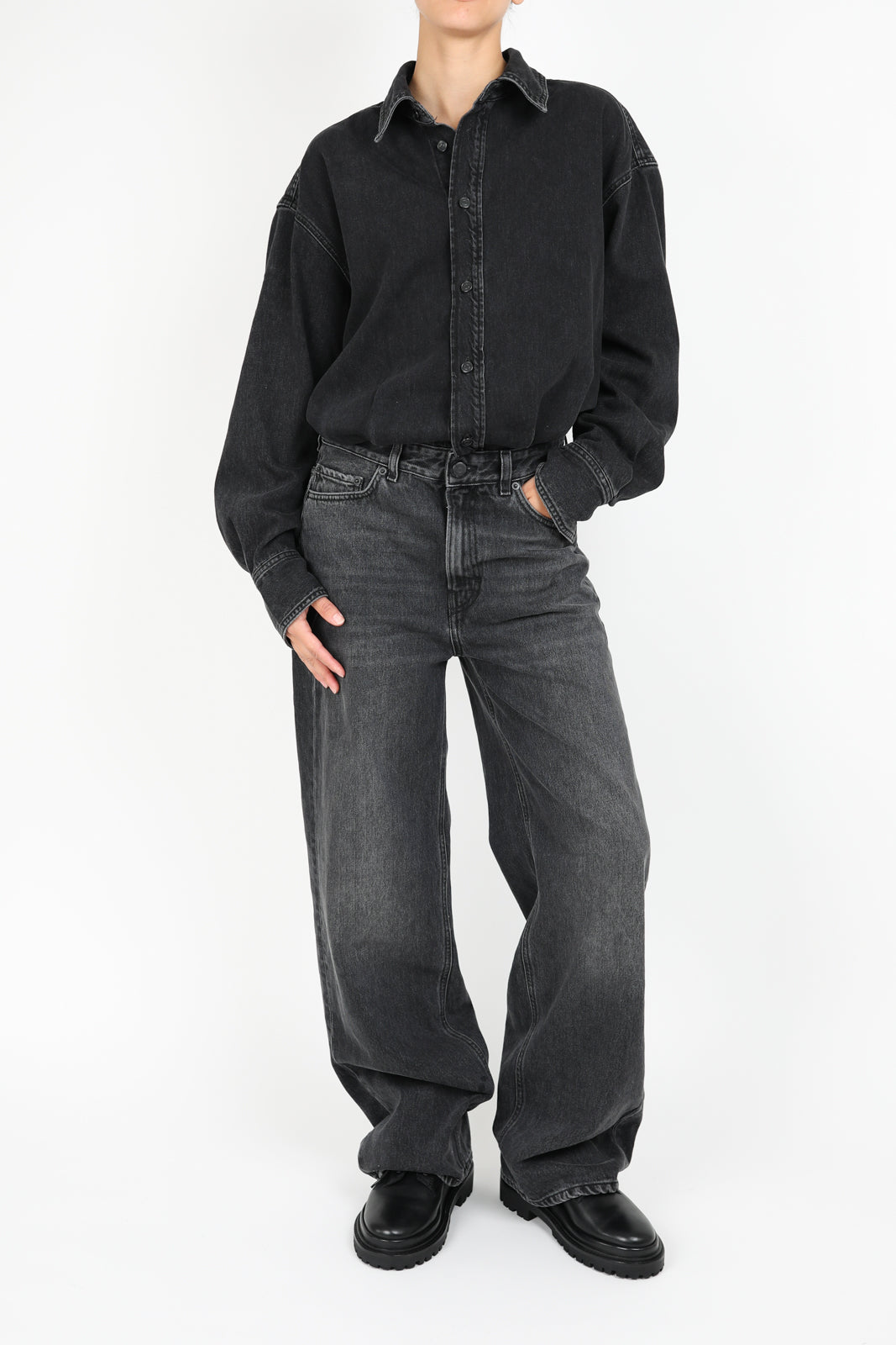 Overall Tessie en denim noir moyen