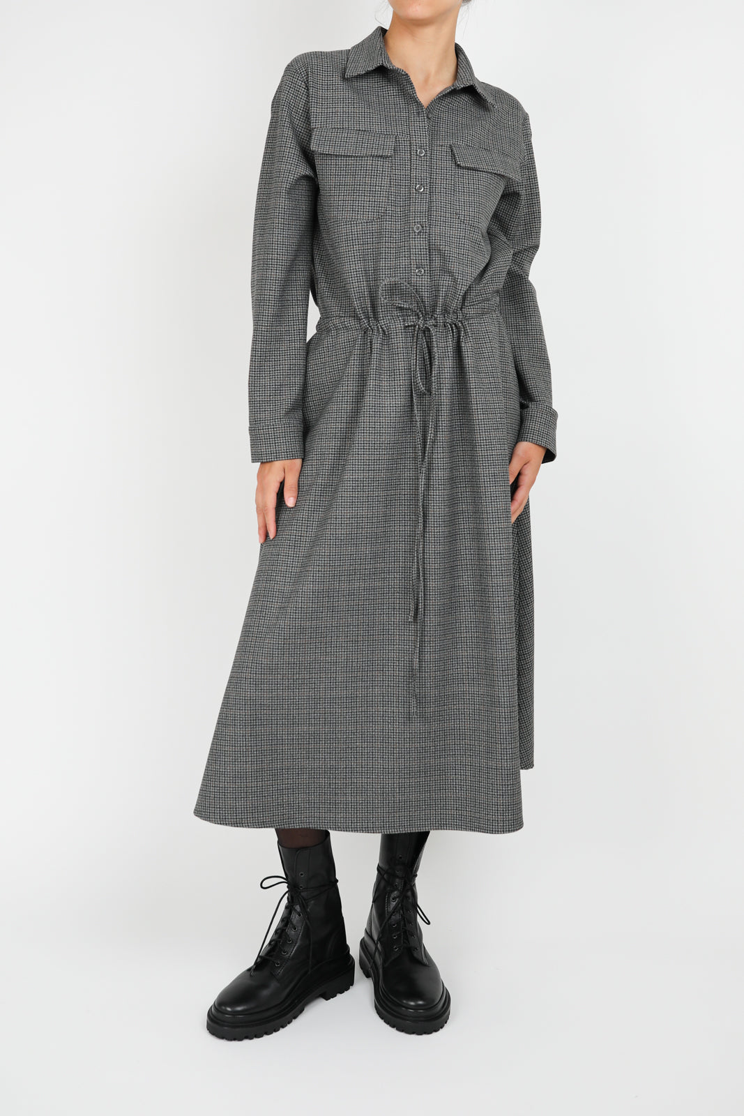 Robe Olga à carreaux Boria gris