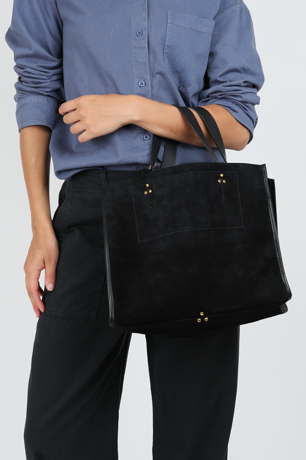 Sac Leon M en Noir Split Suede