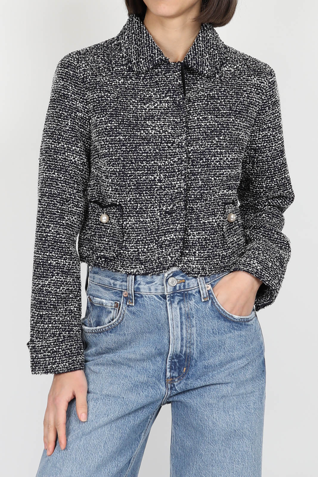 Veste Little en tweed noir