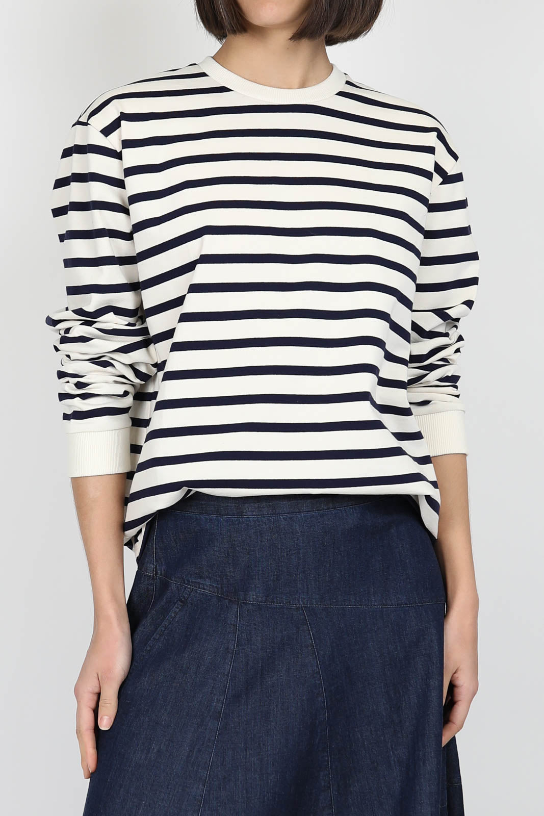 T-shirt manches longues Perfect Crewneck in Navy Multi