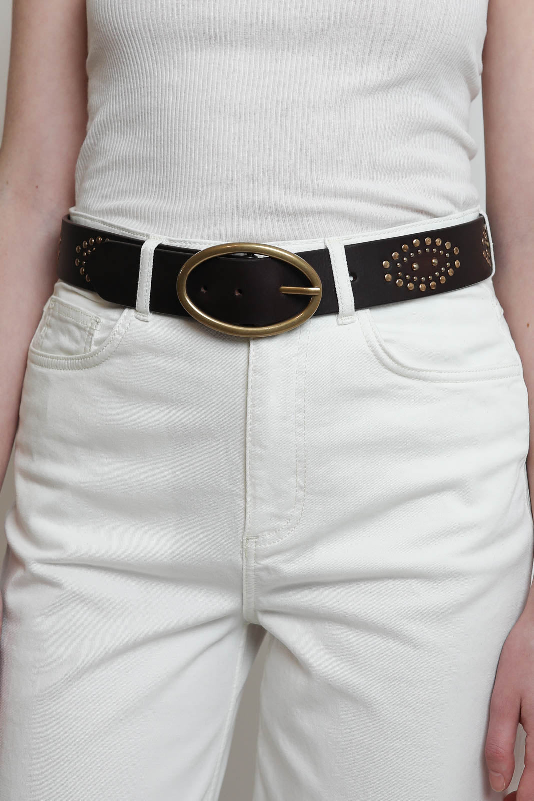 Vanessa Bruno, ceinture 40 mm en acajou