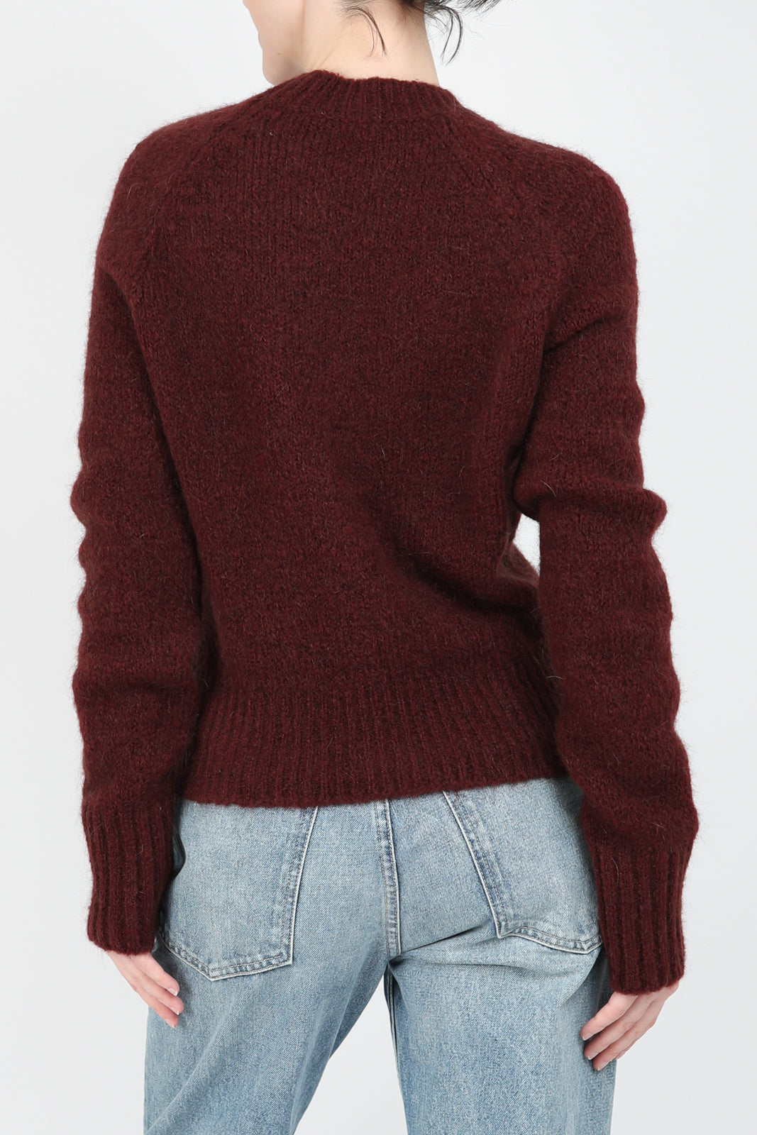 Pullover en mohair en rubis