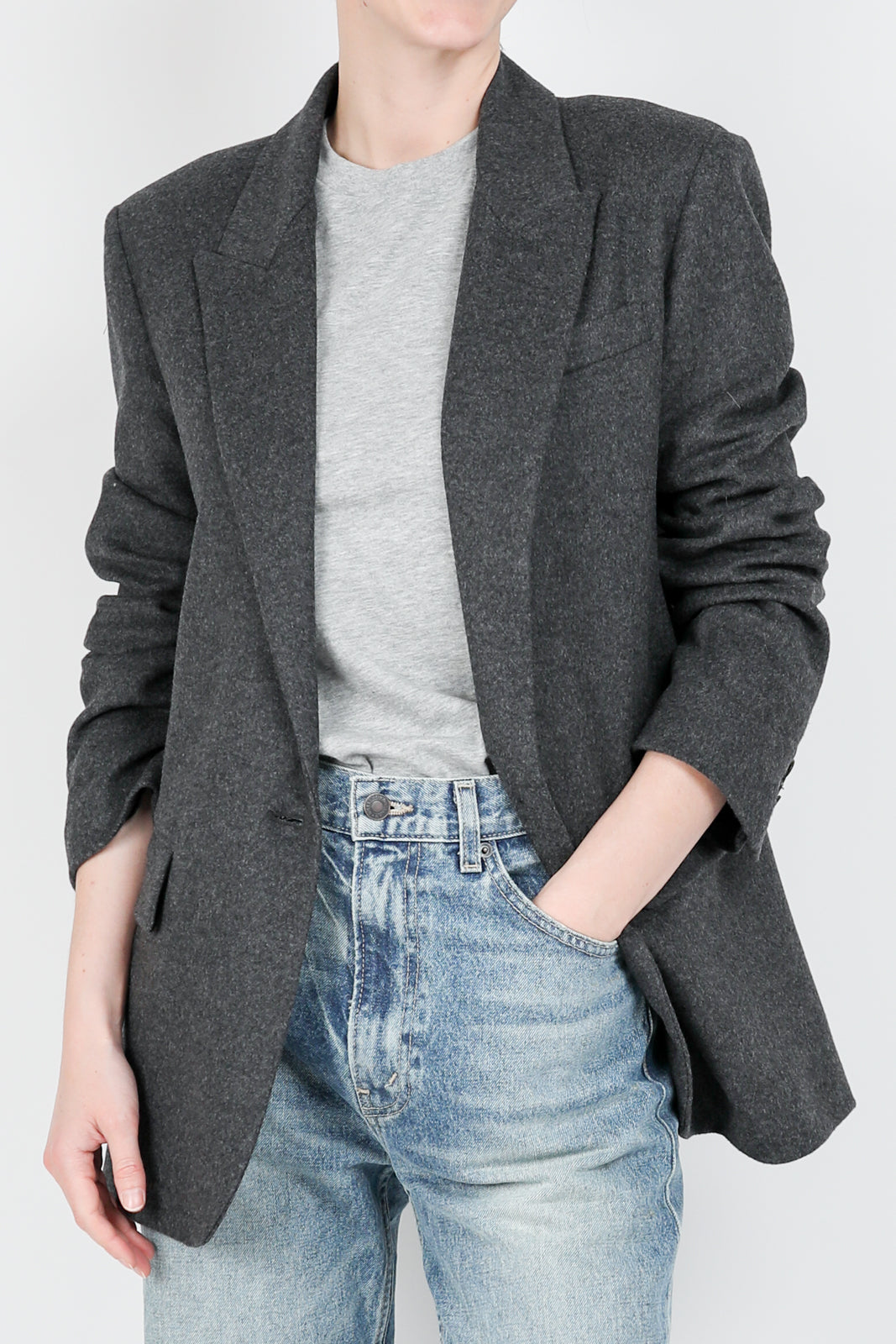 Blazer en laine anthracite