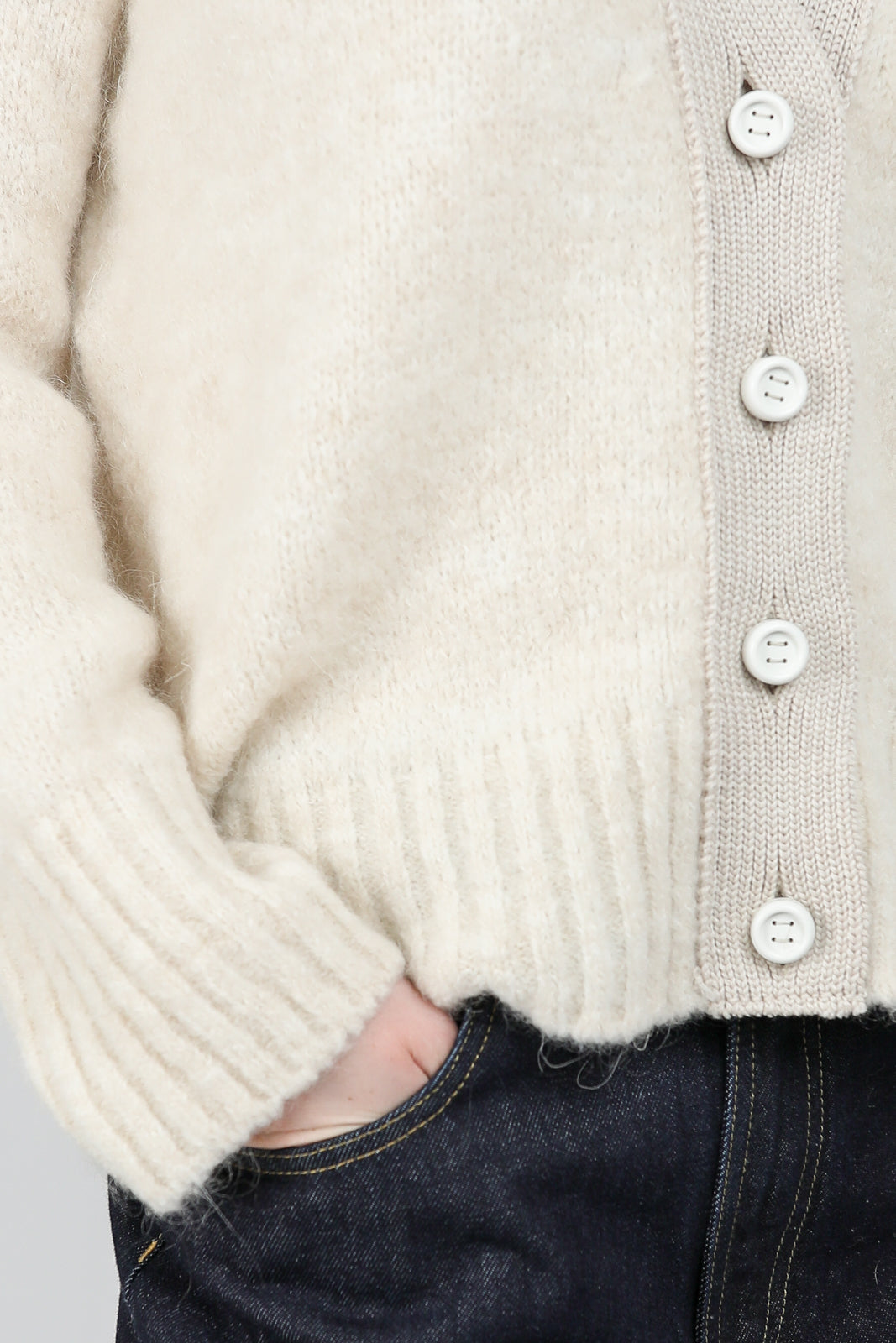 Cardigan en mohair en piuma