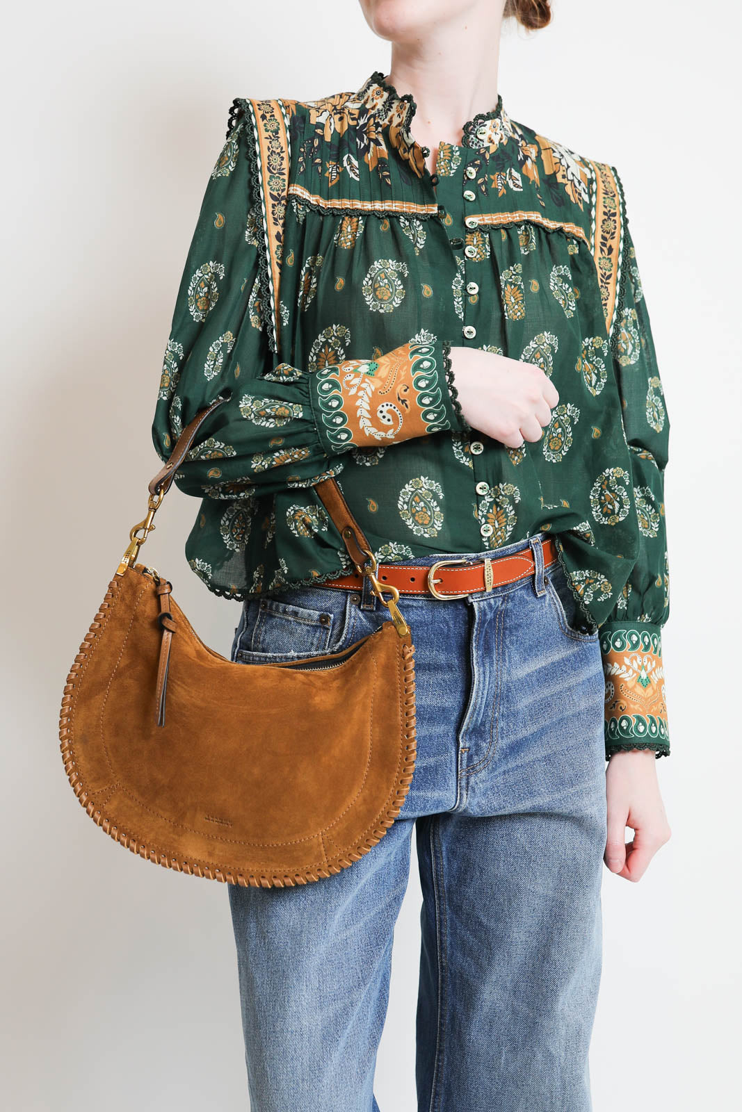 Isabel Marant, sac Oskan Soft Zip couleur cognac