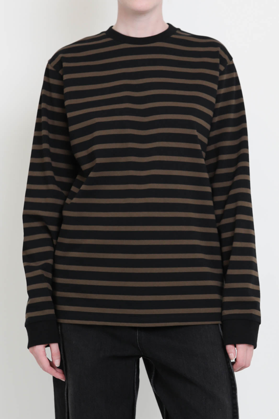 T-shirt manches longues Perfect Crewneck in Brown Multi