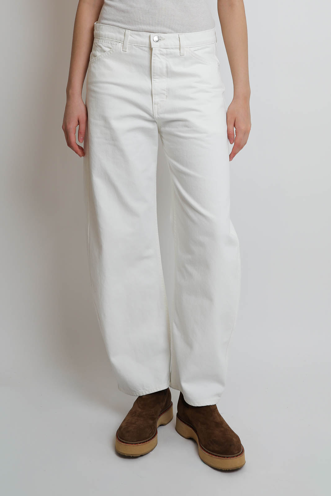 Nili Lotan, jean Tribeca couleur crème