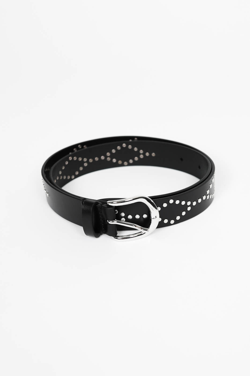 Ceinture Liliana en noir/argent