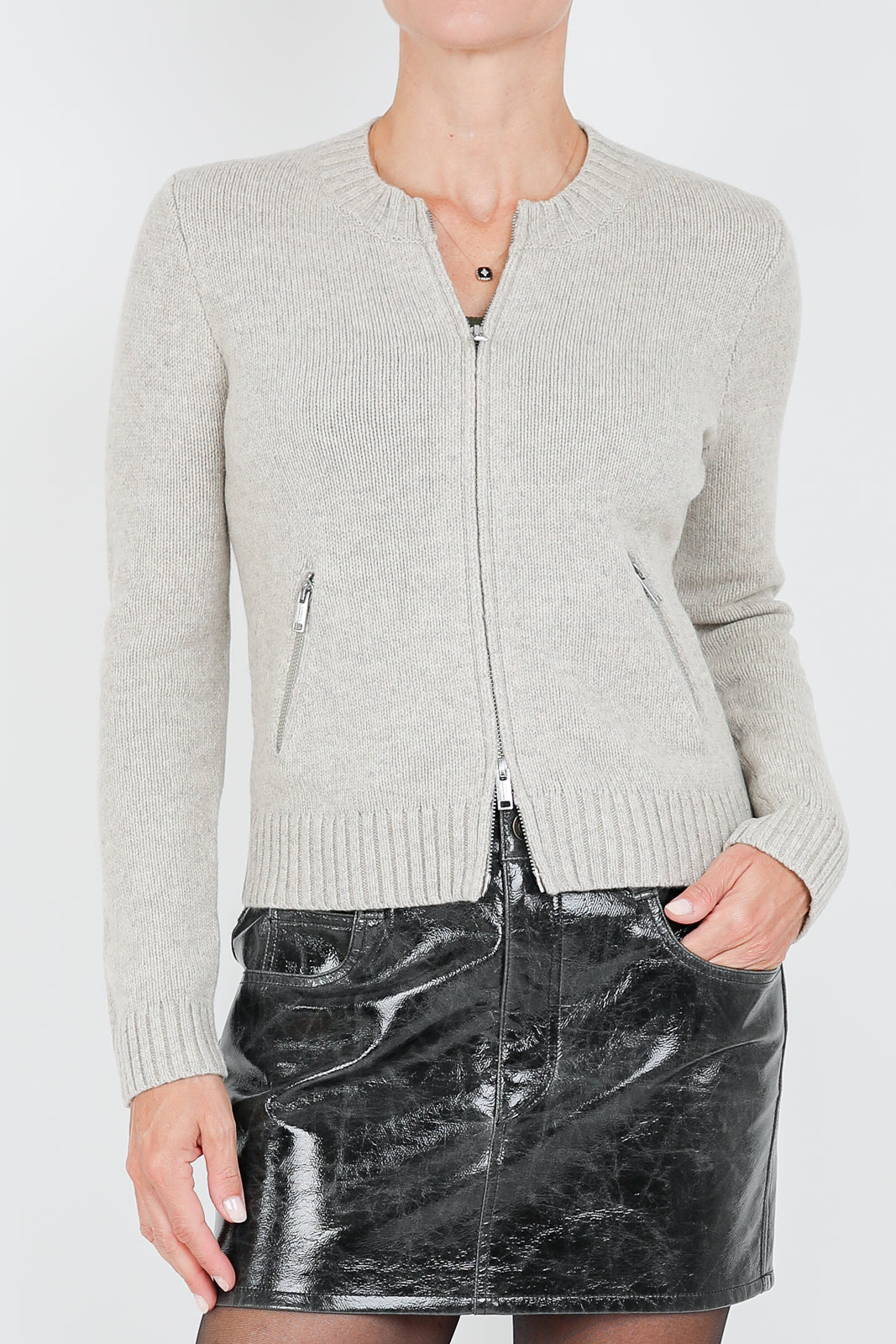 Cardigan Lynda en gris clair