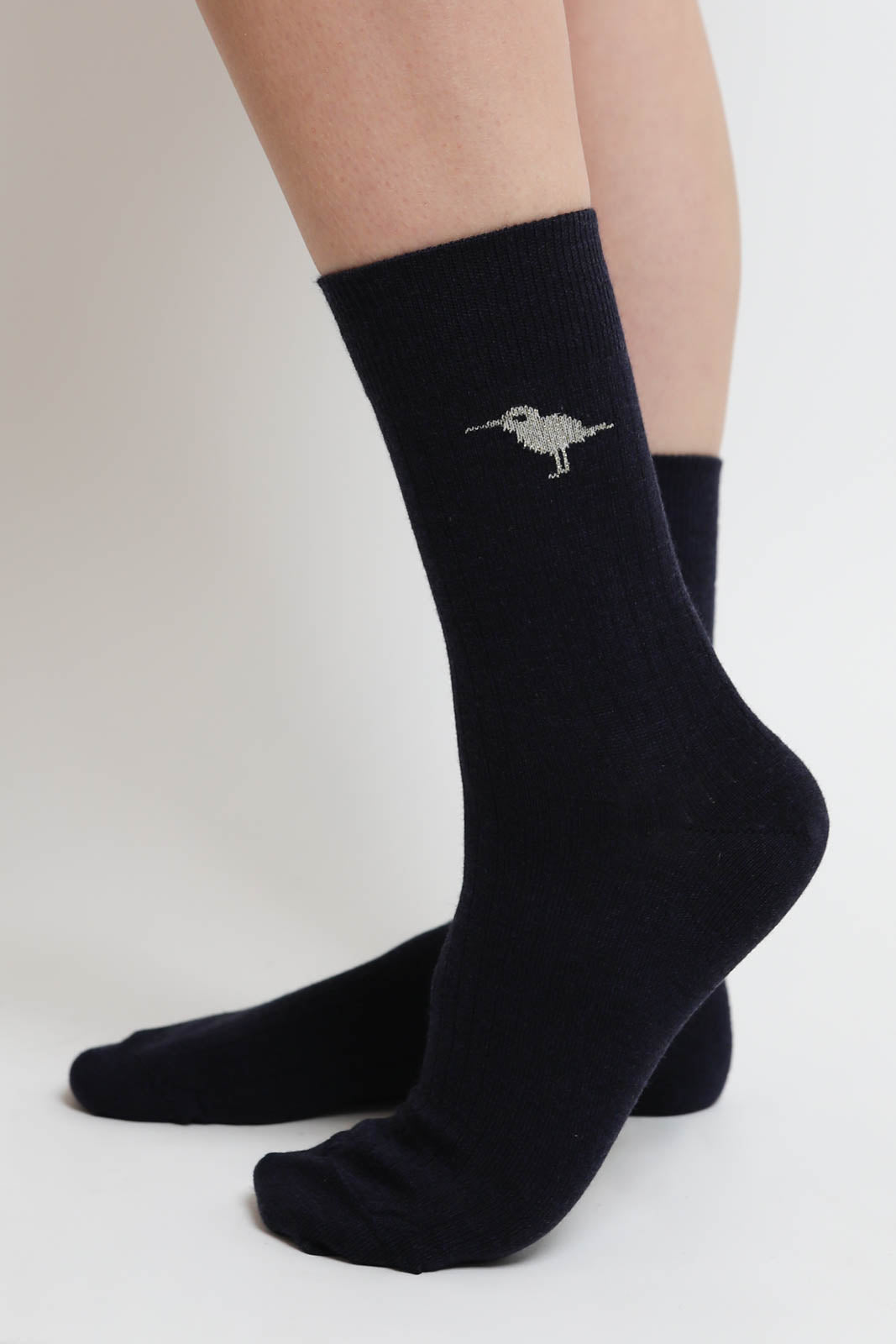 Vestibule, chaussettes L'Oiseau en marine