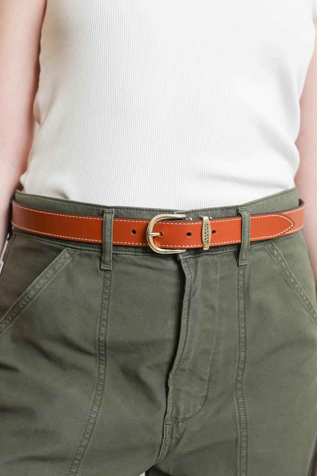 Isabel Marant, ceinture Zadd en naturel/or