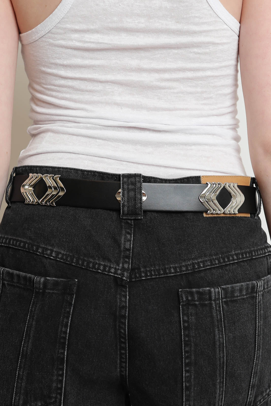 Isabel Marant, ceinture Tehora en noir/argenté