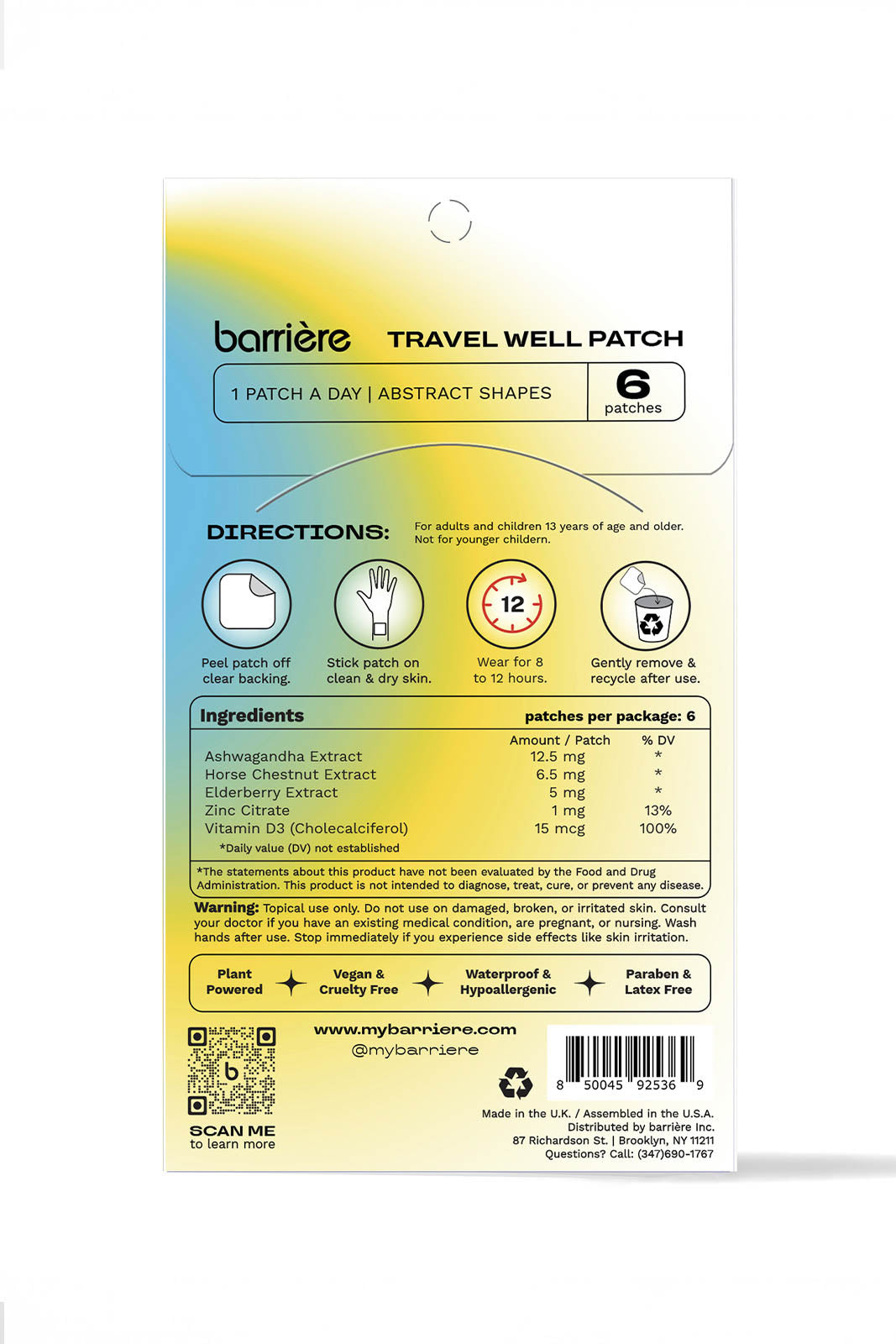 Barrière, pansements Travel Well Vitamin Abstract Shapes