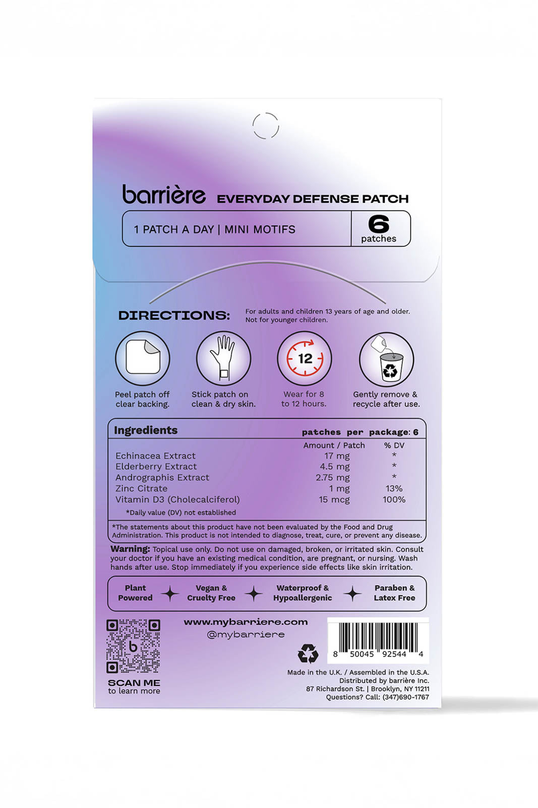 Barrière, pansements Daily Defense Vitamin Mini Motifs