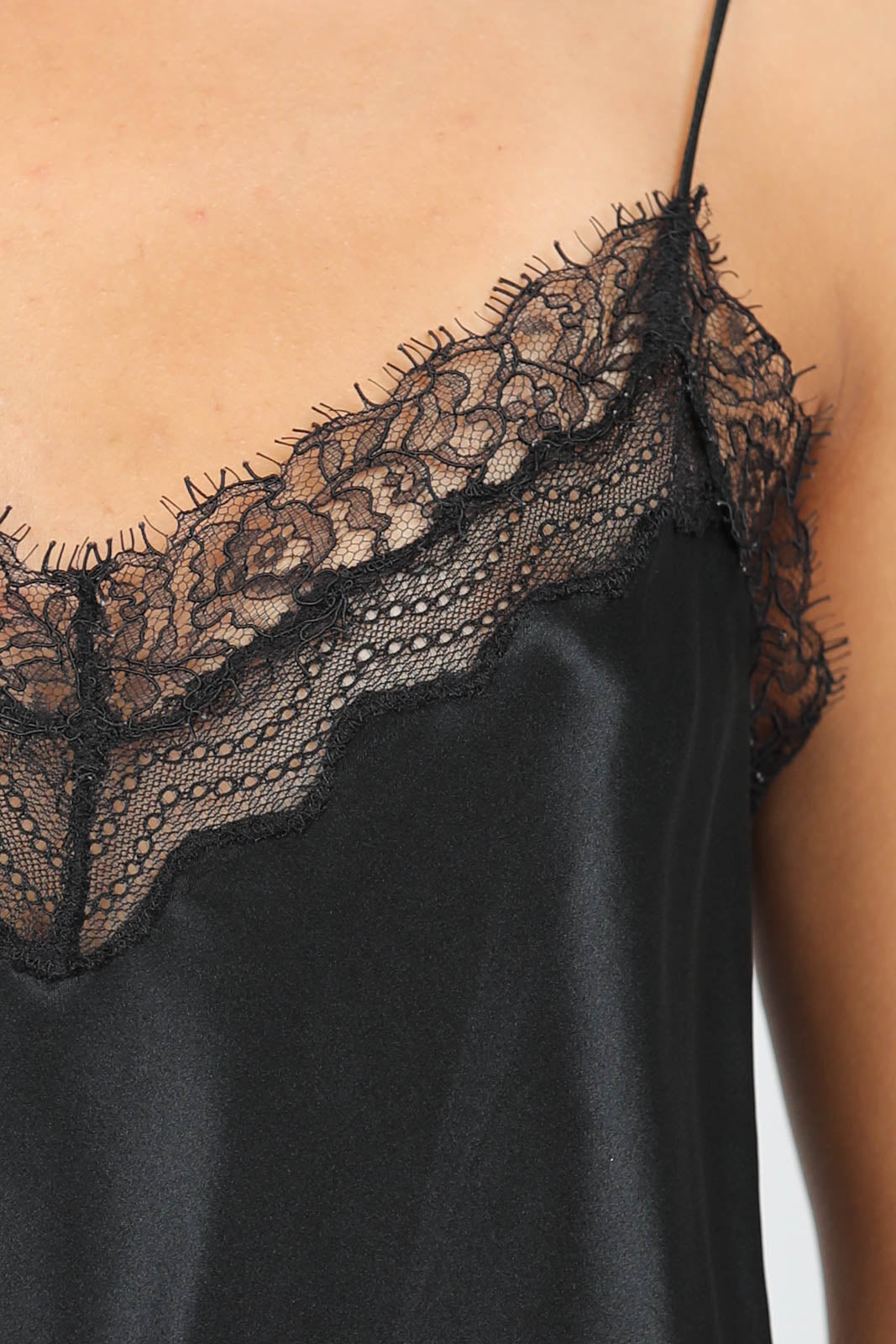 Top Erika Silk Cami en noir