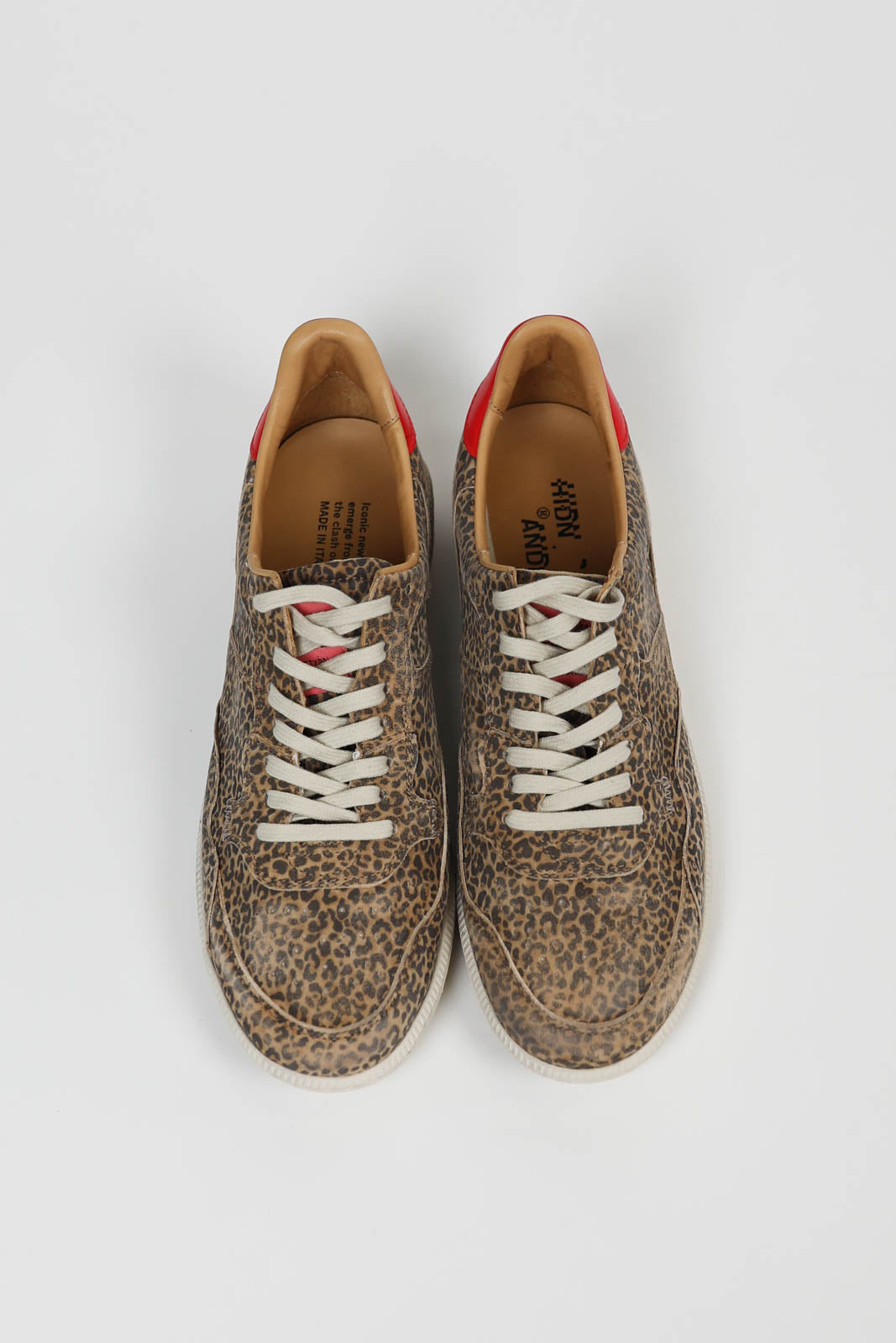 Baskets Mega T en marron cheetah/rouge