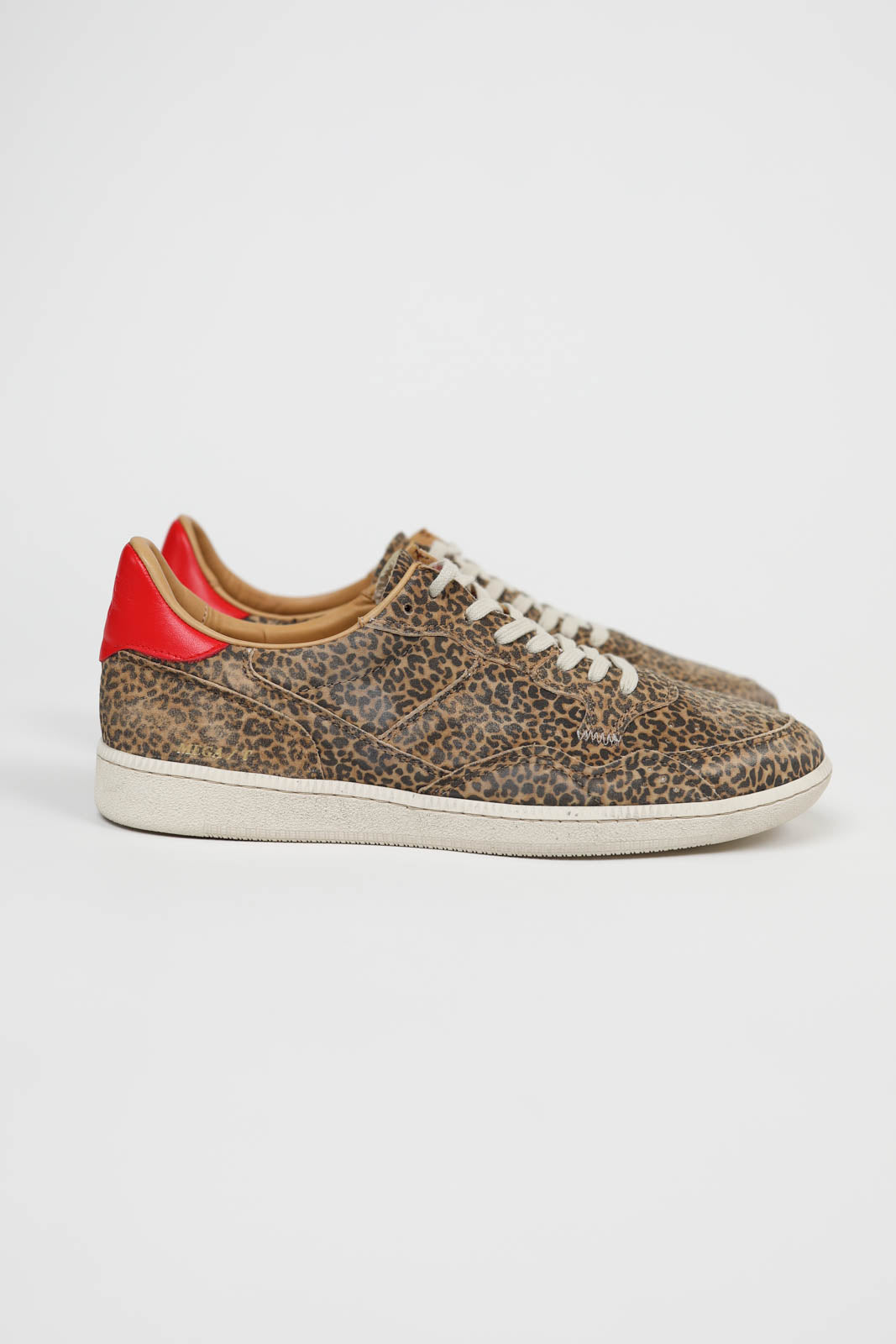 Baskets Mega T en marron cheetah/rouge