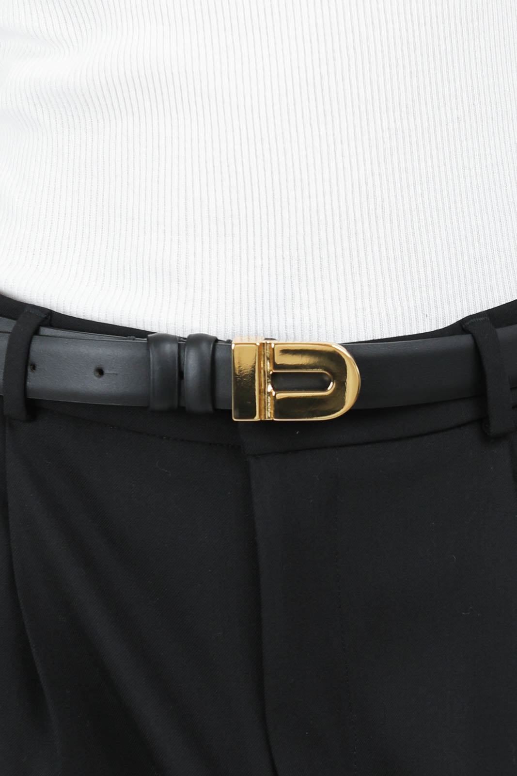 Ceinture Logo Signature en noir/or