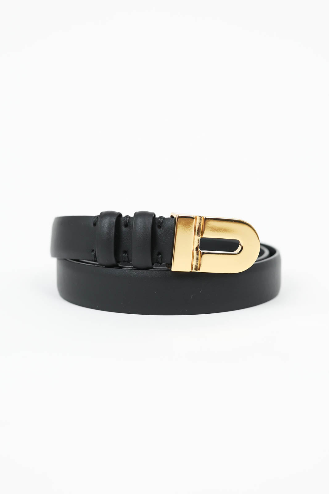 Ceinture Logo Signature en noir/or