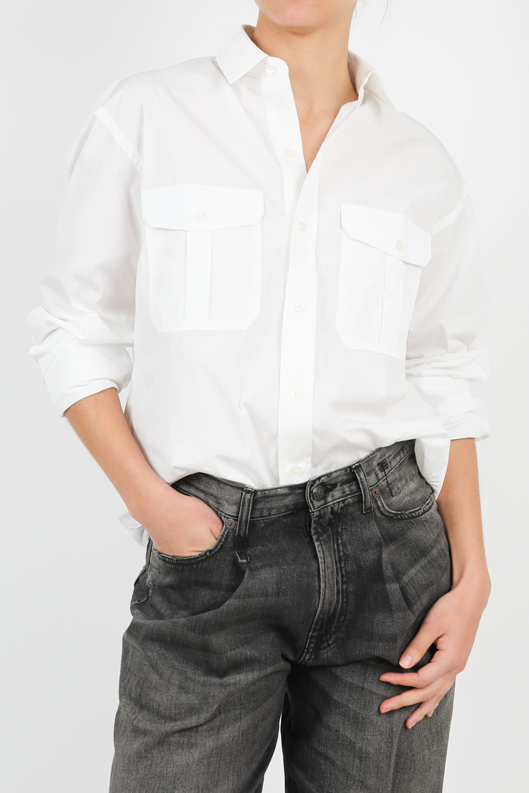 Blouse oversize en blanc