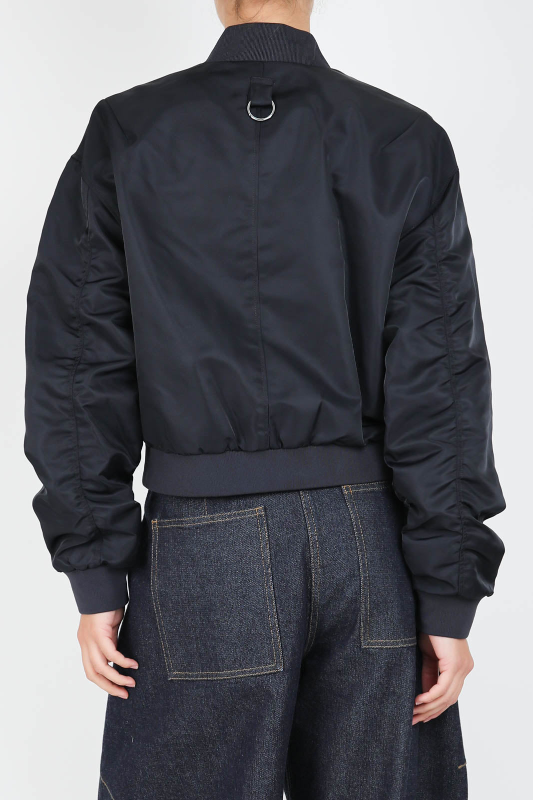 Veste Cropped Bomber en Midnight Navy