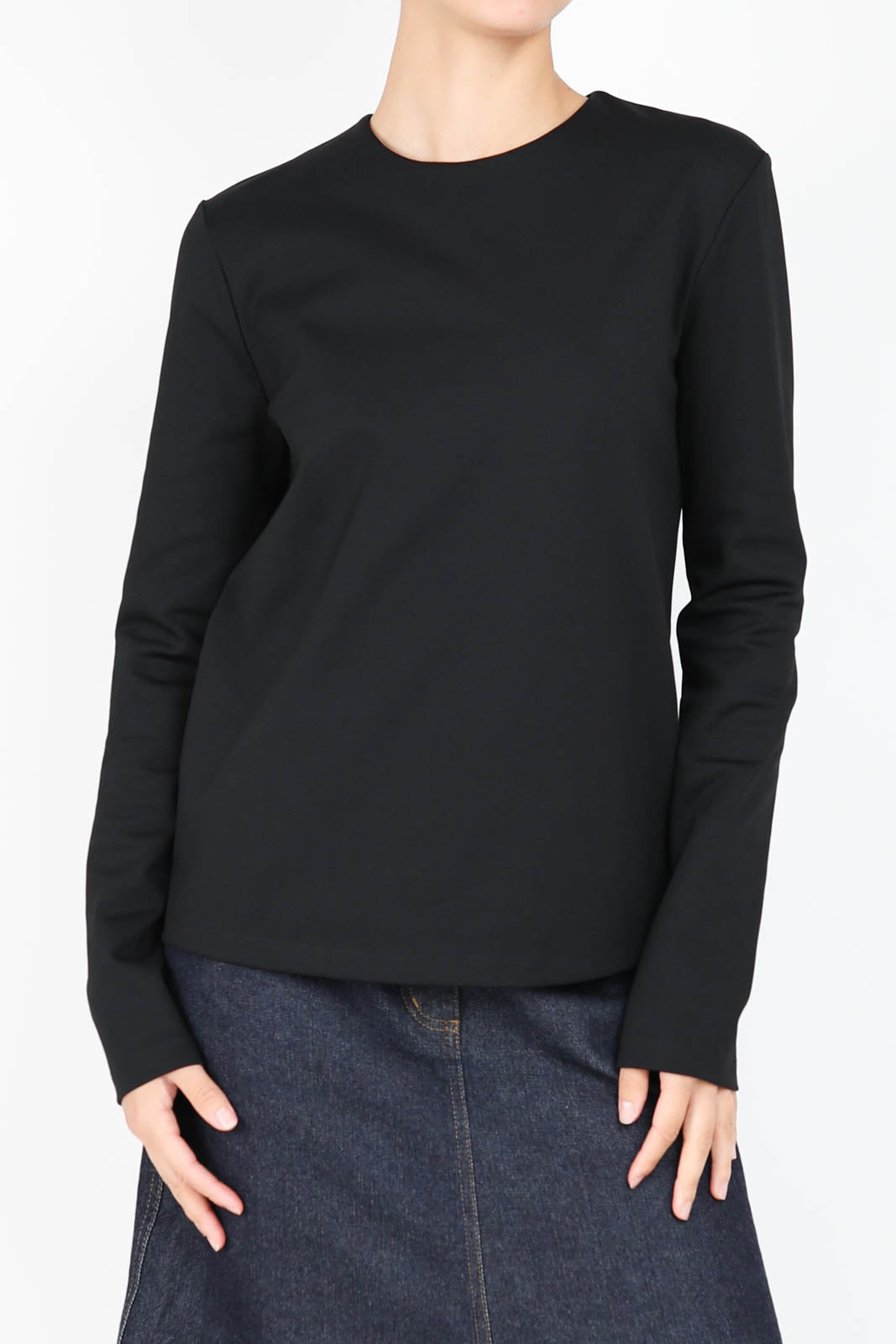 T-shirt à manches longues Ultra Stretch Knit en noir