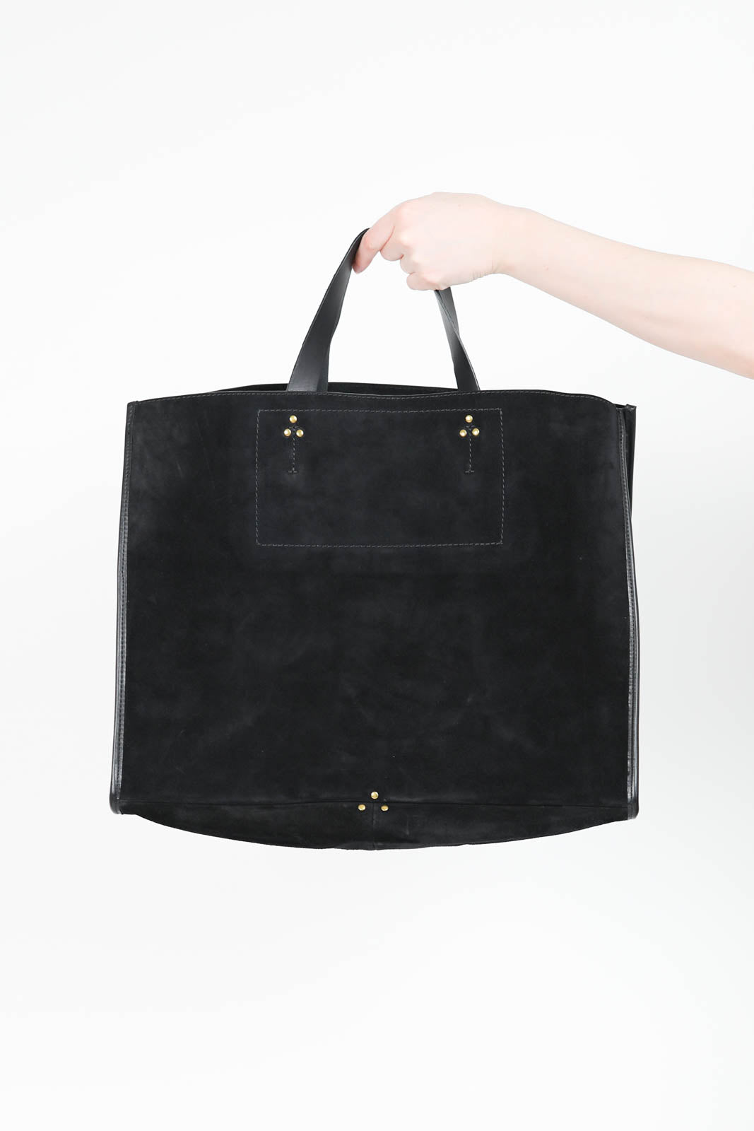 Shopper Leon L en Noir Split Suede