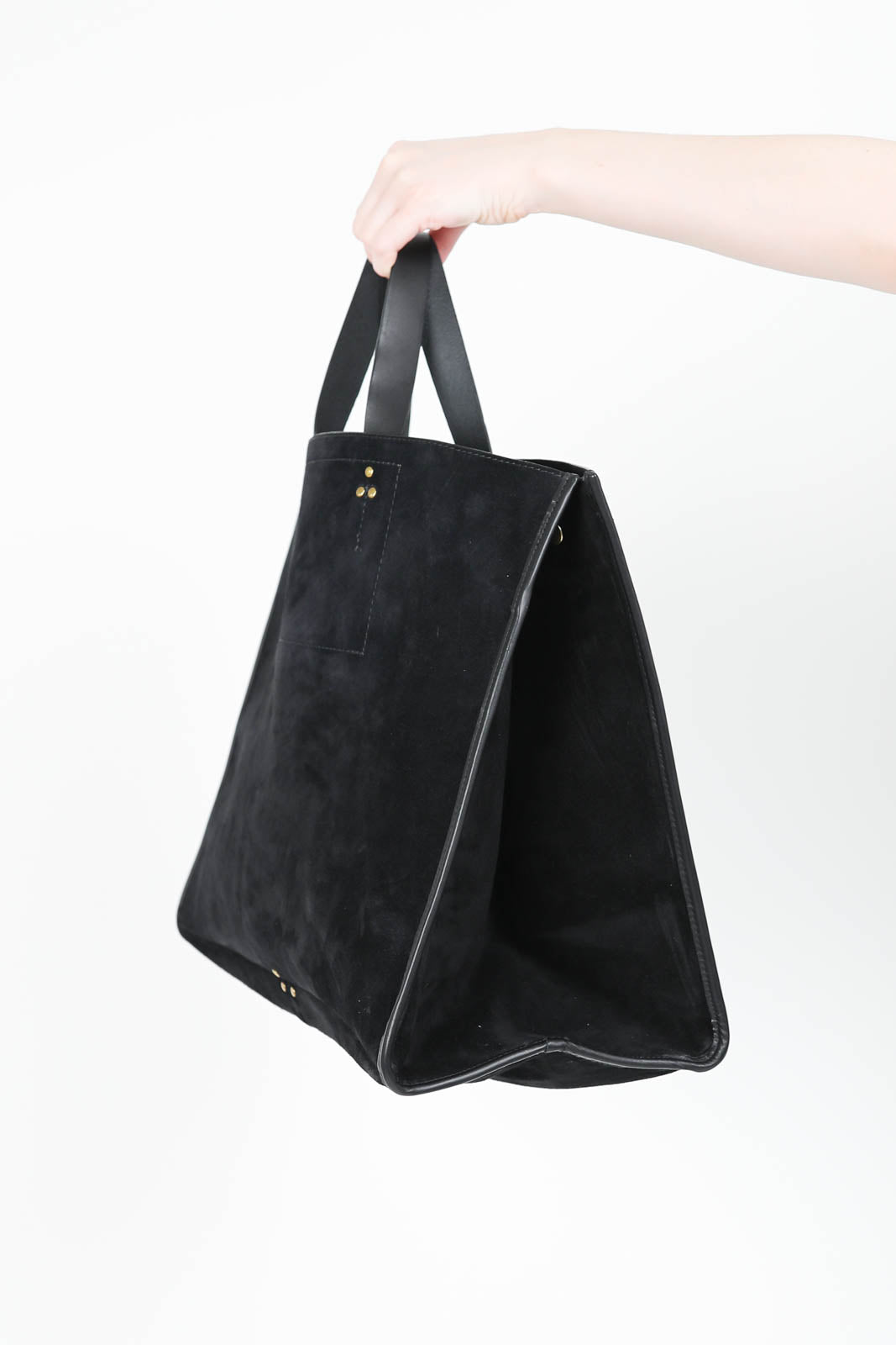 Shopper Leon L en Noir Split Suede