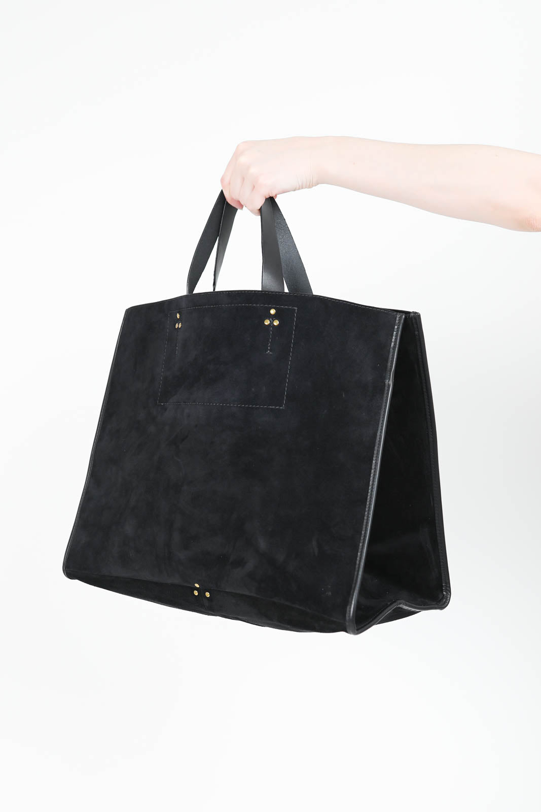 Shopper Leon L en Noir Split Suede