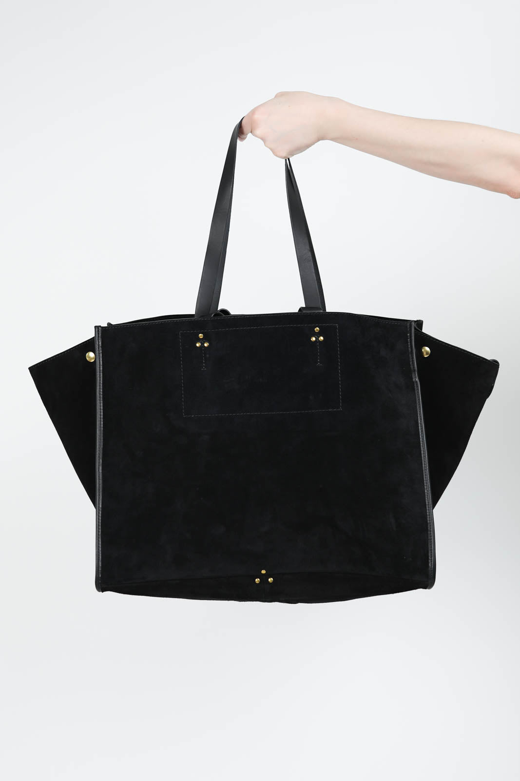 Shopper Leon L en Noir Split Suede