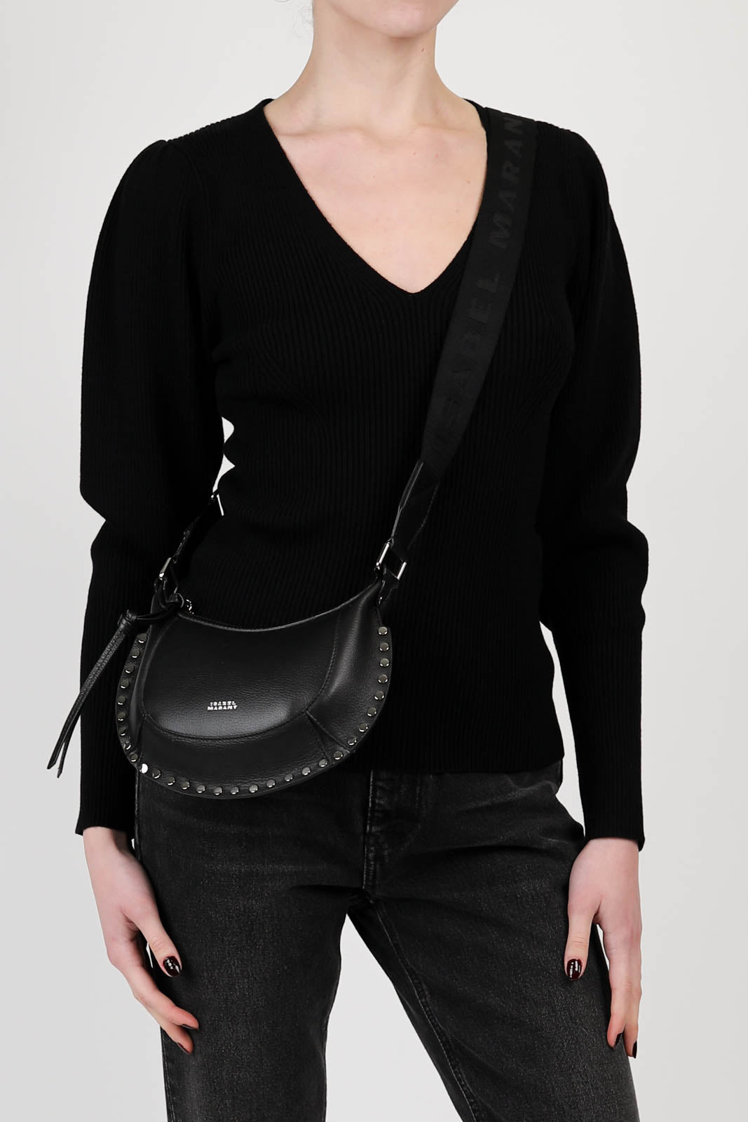 Sac Mini Moon en noir/argent