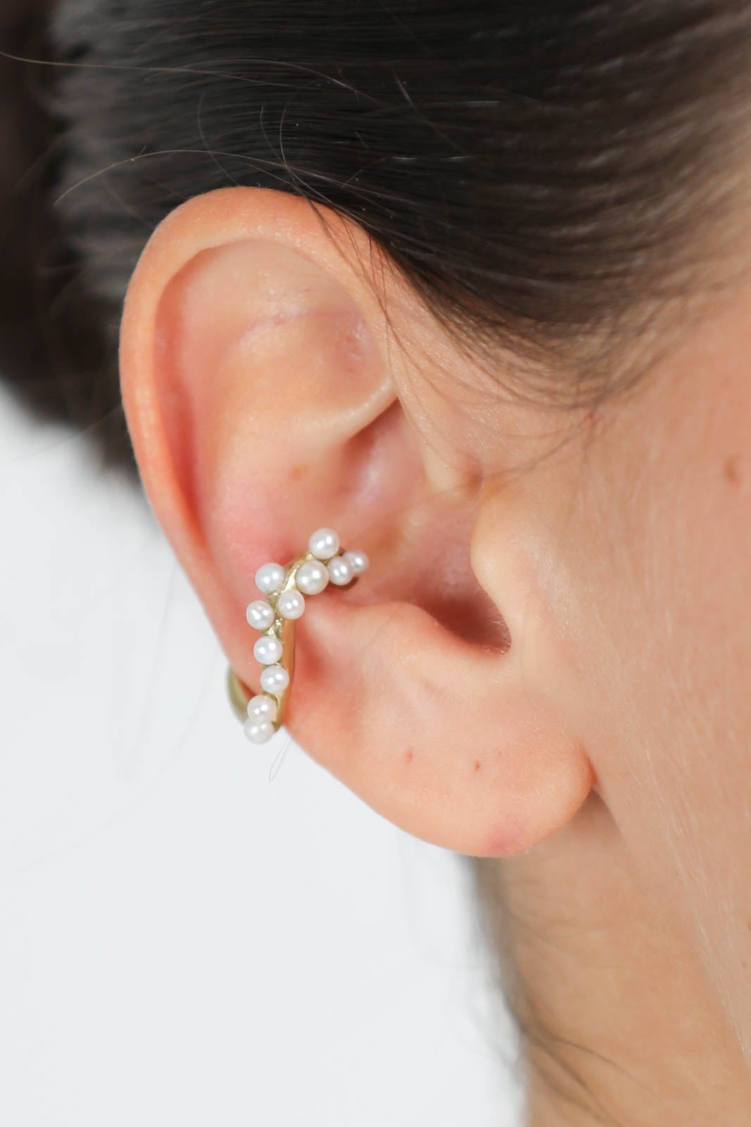 Boucle d'oreille Earcuff Wave Cluster Link Small en or