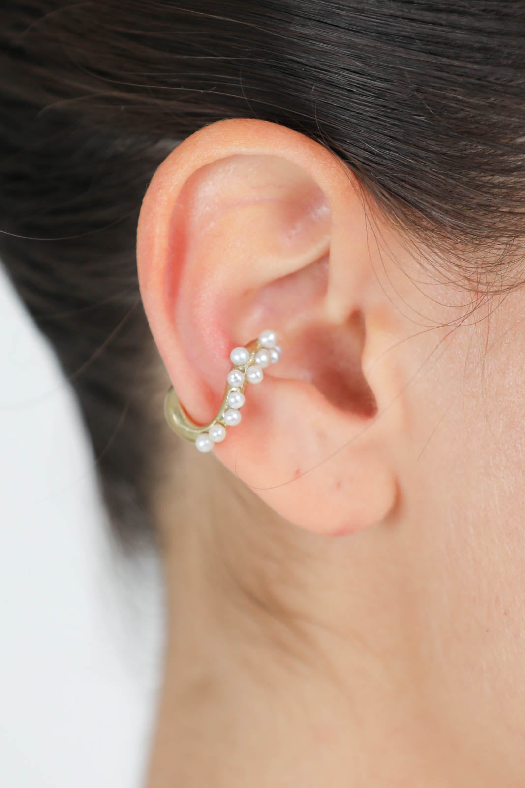 Boucle d'oreille Earcuff Wave Cluster Link Small en or