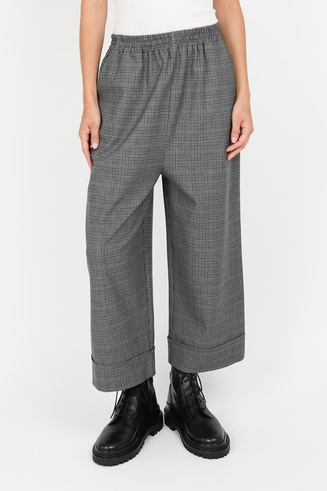 Pantalon Bernd à carreaux gris Boria