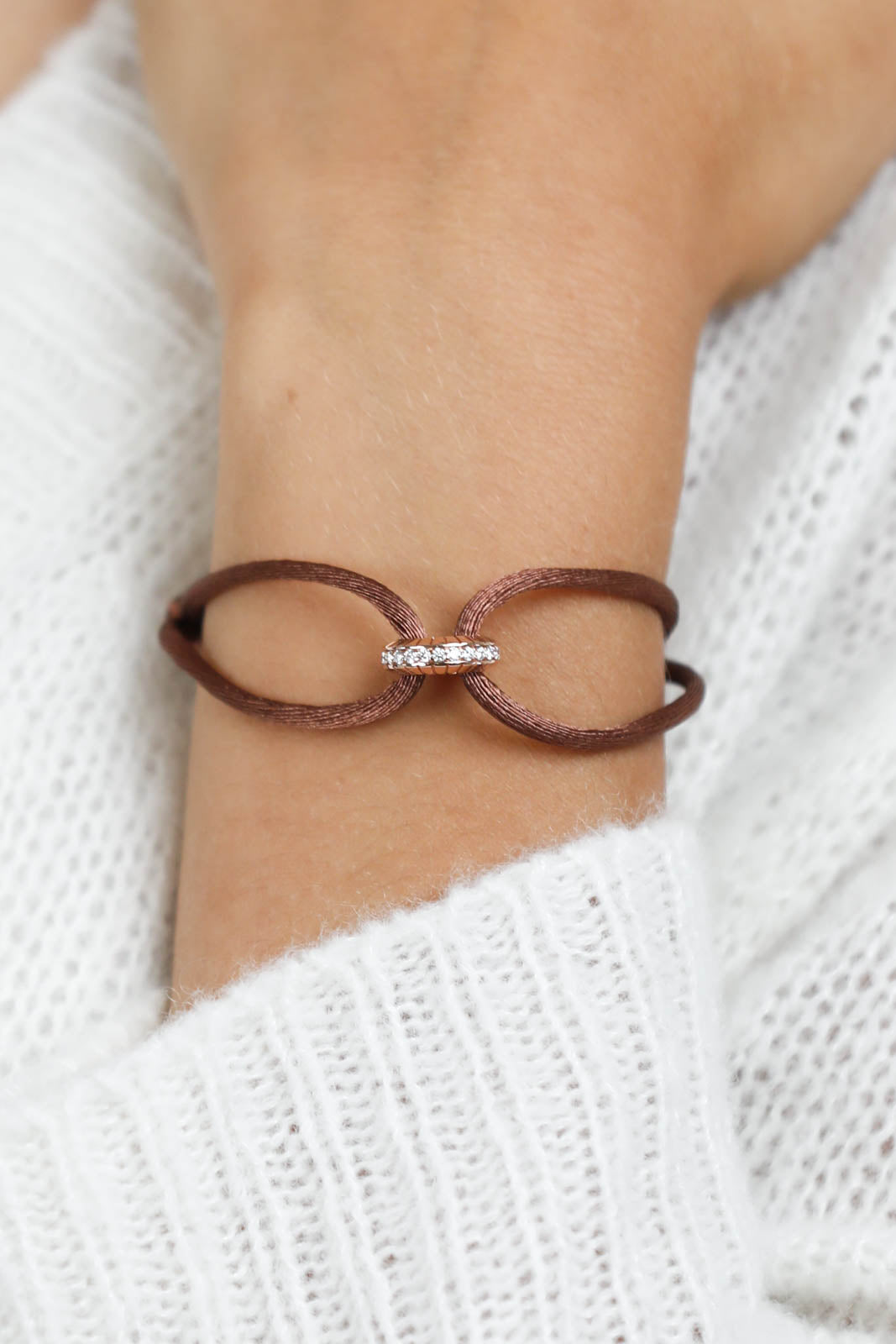 Bracelet Eternity Summer en café/or rose